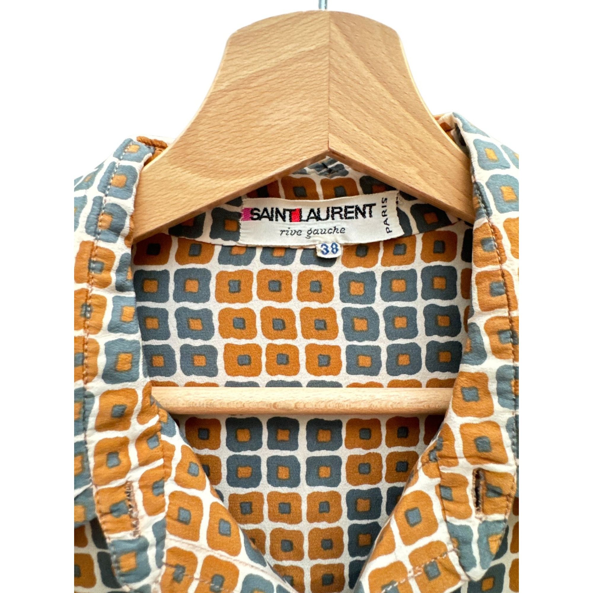 Yves Saint Laurent 1970s Silk geometric shirt Size M / US 6-8 / IT 42-44 - 4 Thumbnail