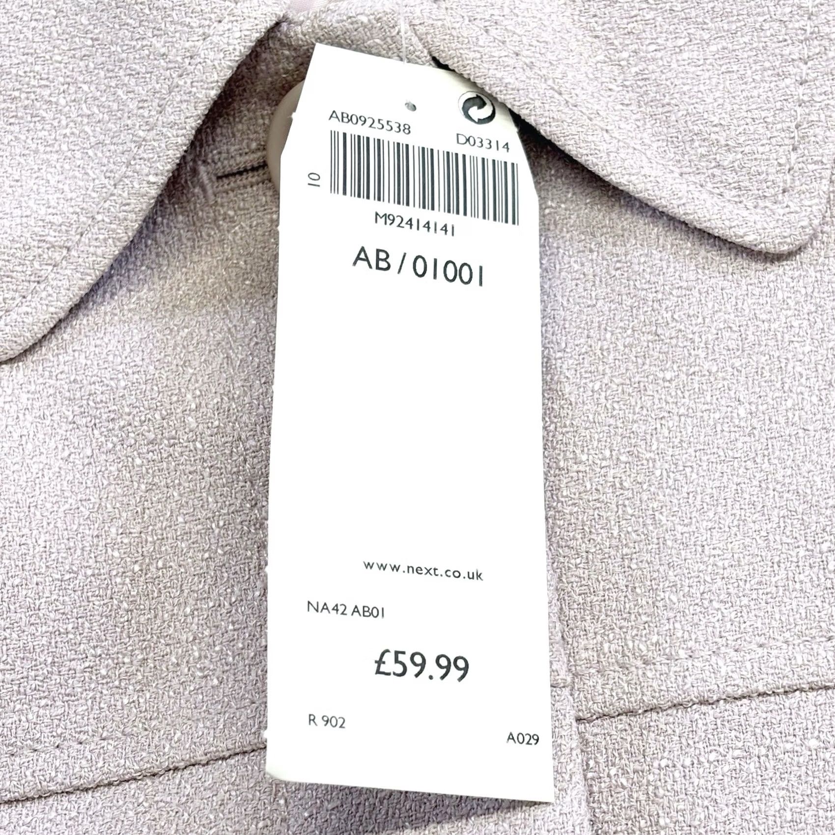 NEXT VINTAGE NEXT Blazer Jacket Women UK10 Pale Pink Work Office Party Casual BNWT Size L / US 10 / IT 46 - 6 Thumbnail