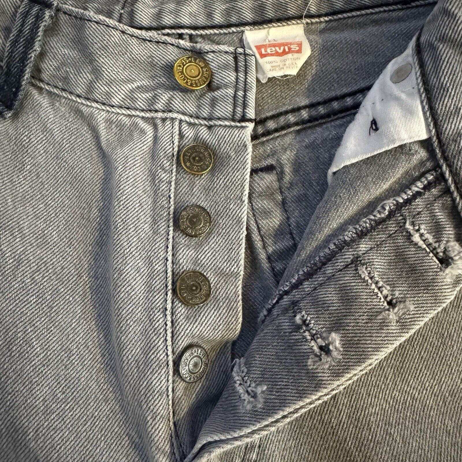 Levi's Vintage Size 11 501 Levi’s Gray Denim Jeans Made In USA Size US 31 - 5 Thumbnail