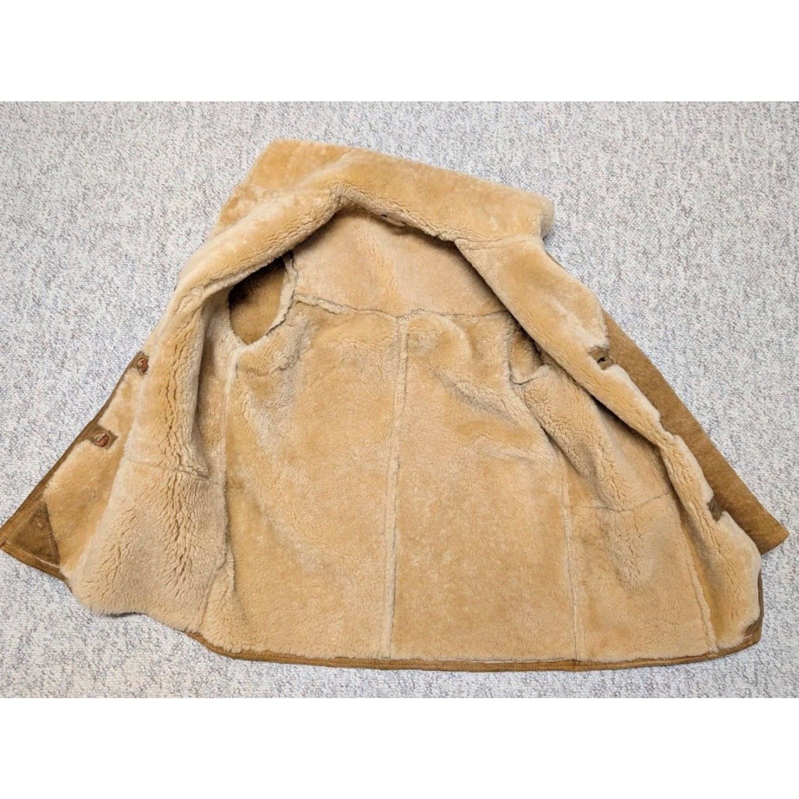 Vintage VINTAGE shearling coat men's rancher 42 brown leather sheepSkin shawl western coat M Size US M / EU 48-50 / 2 - 5 Thumbnail