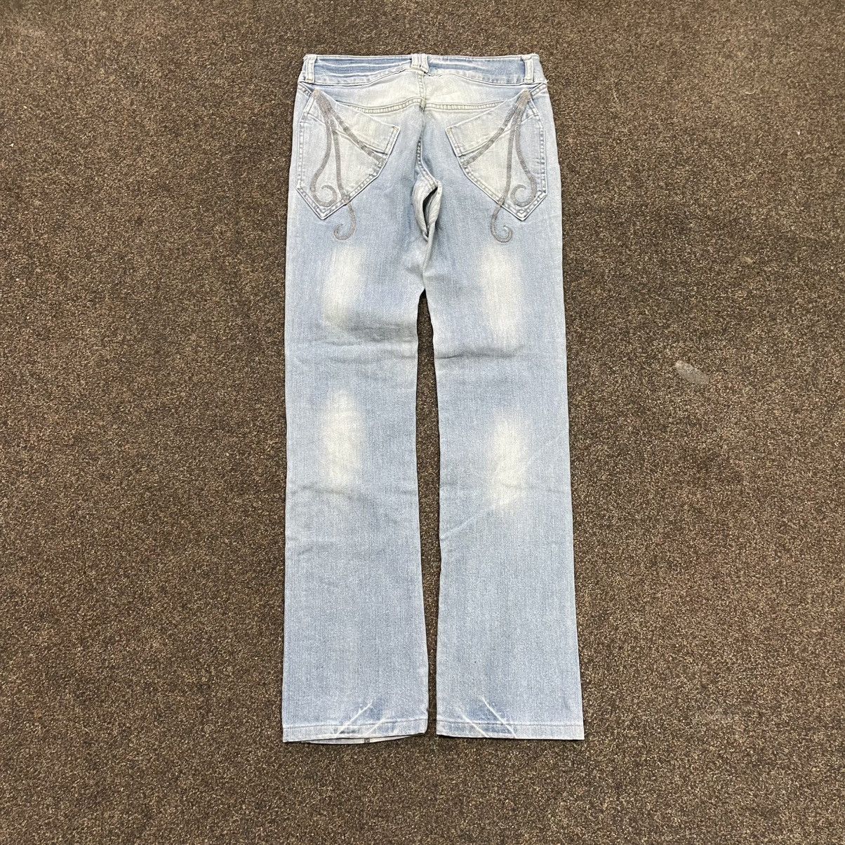 Vintage Vintage Y2K Baggy Flared Jeans Distressed Wide Leg Grunge Size 32" / US 10 / IT 46 - 2 Thumbnail