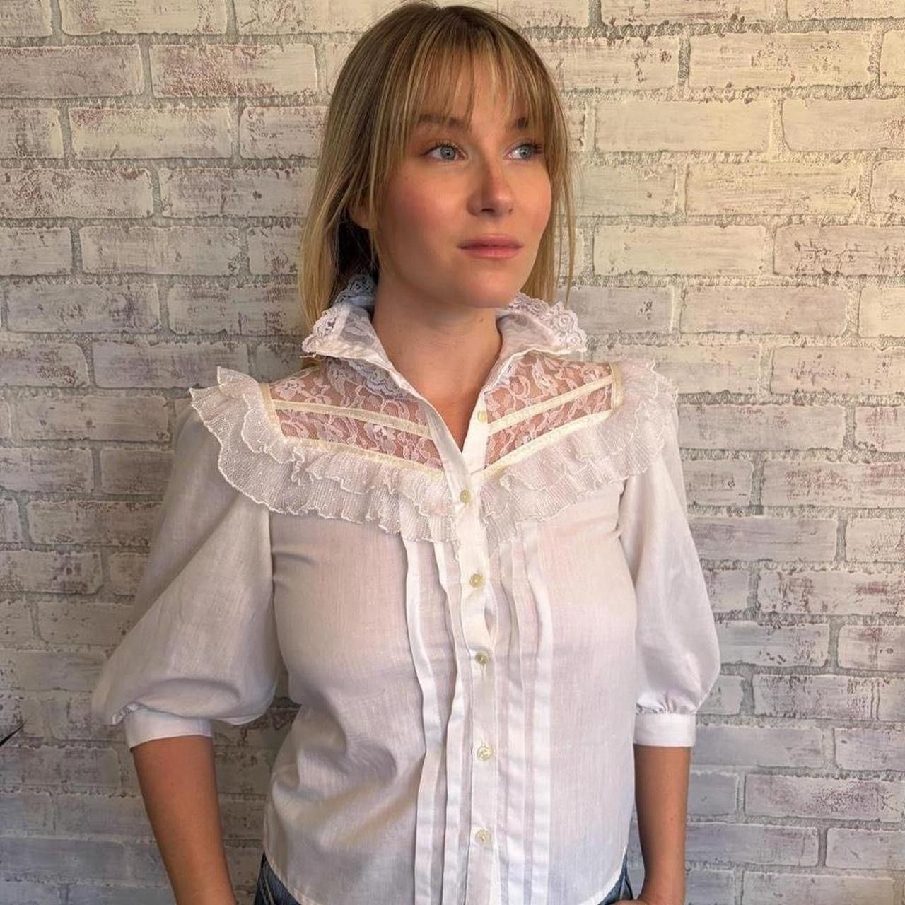 Other Vintage 1980s Gunne Sax Lace Blouse Size XS / US 0-2 / IT 36-38 - 2 Thumbnail