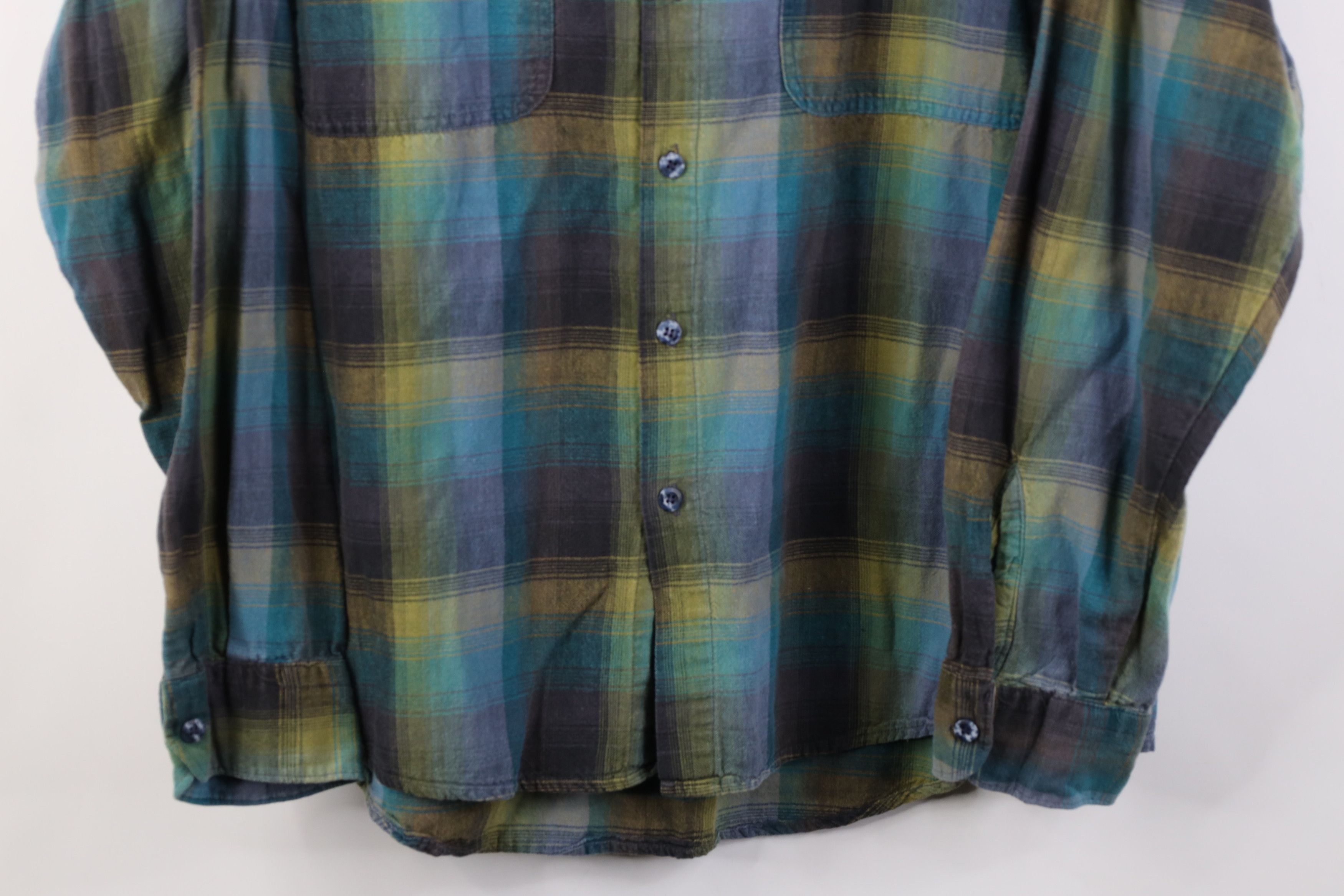 Vintage Vintage 90s IOU Flannel Madras Plaid Collared Button Shirt Size US L / EU 52-54 / 3 - 3 Thumbnail
