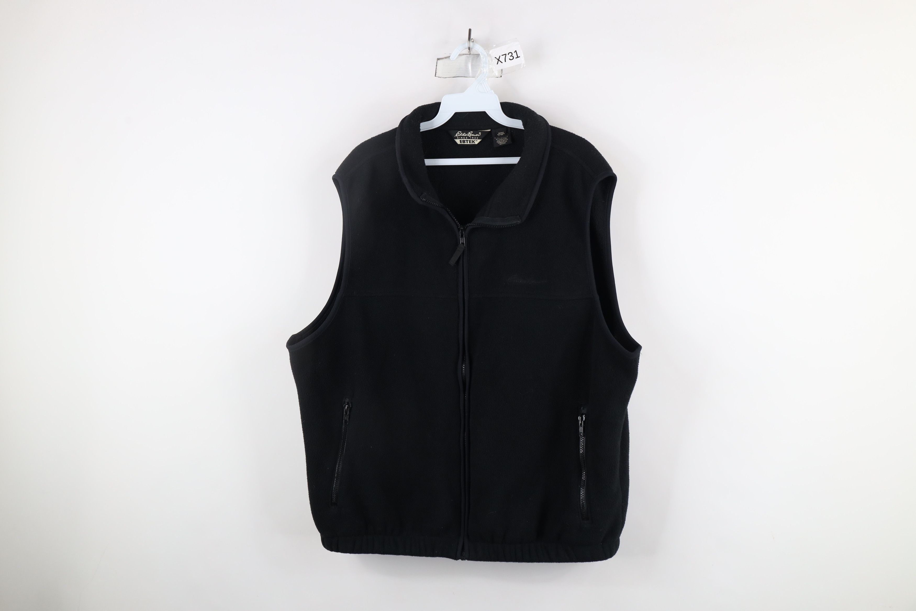 Eddie Bauer × Vintage Vintage 90s Eddie Bauer Script Fleece Vest Jacket Black Size US L / EU 52-54 / 3 - 1 Thumbnail