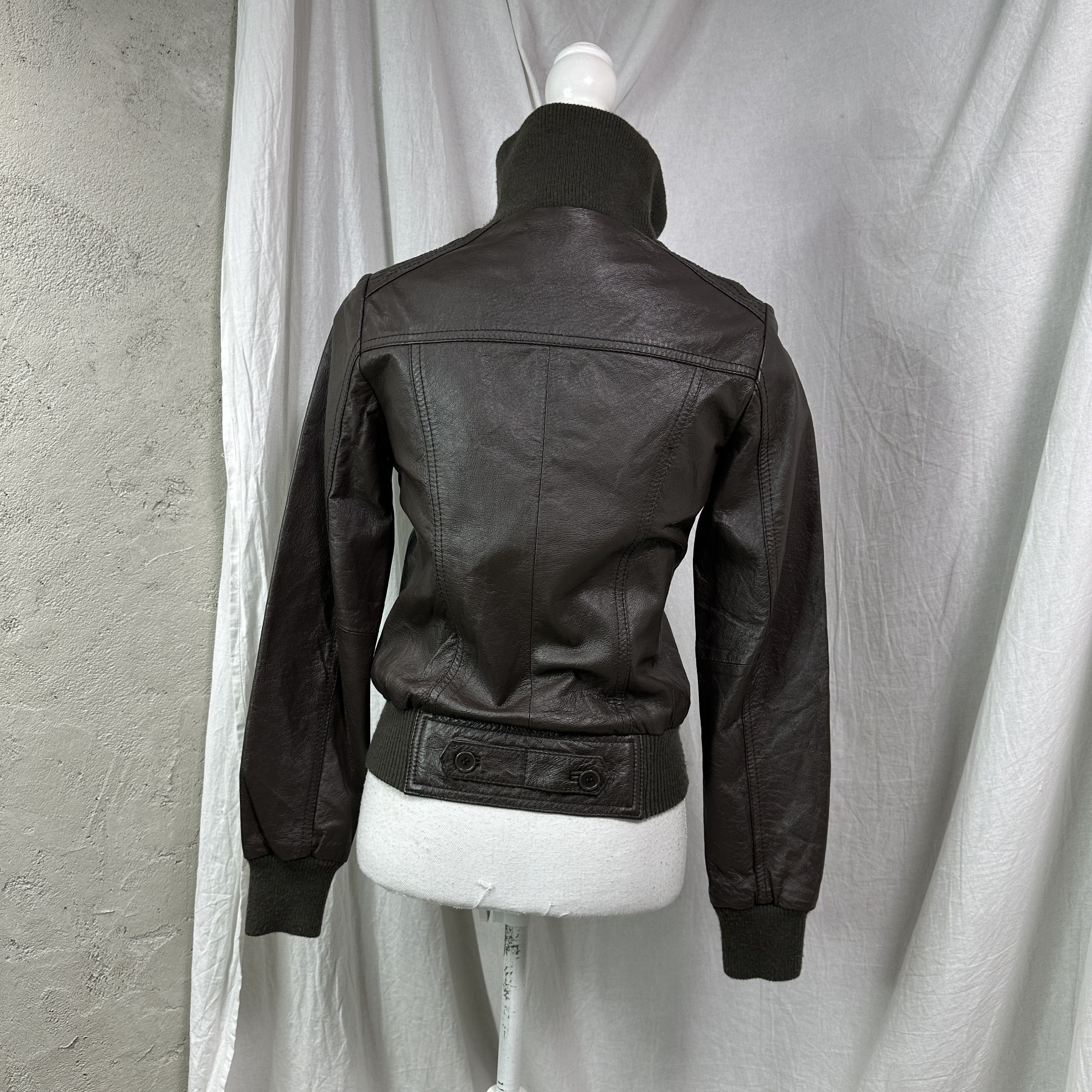 Vintage Vintage Leather Biker Moto Washed Brown Jacket 00s Size US L / EU 52-54 / 3 - 8 Thumbnail