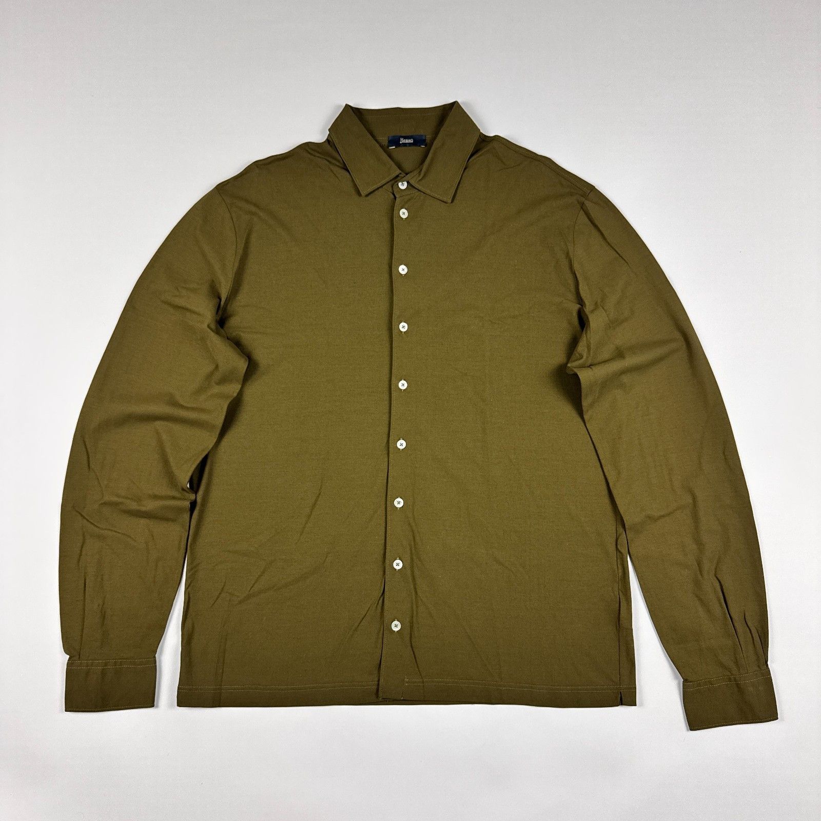 Herno Herno Olive Green Cotton Jersey Long Sleeve Shirt 54 XL Size US XL / EU 56 / 4 - 2 Thumbnail