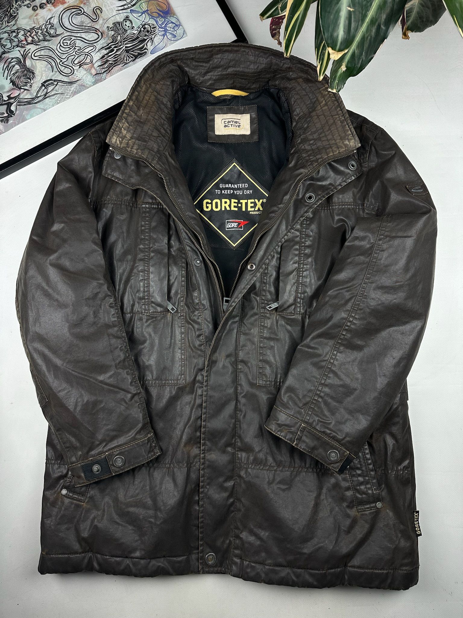 Vintage Camel Active utility jacket gore tex waxed