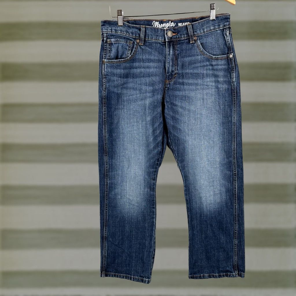 Wrangler Wrangler Retro Relaxed Boot Jeans 32x29 32x30 Dark Wash Blue Denim Western Cowboy Mens Regular 5-Pocket Stretch Vintage: No Size US 32 / EU 48 - 1 Thumbnail