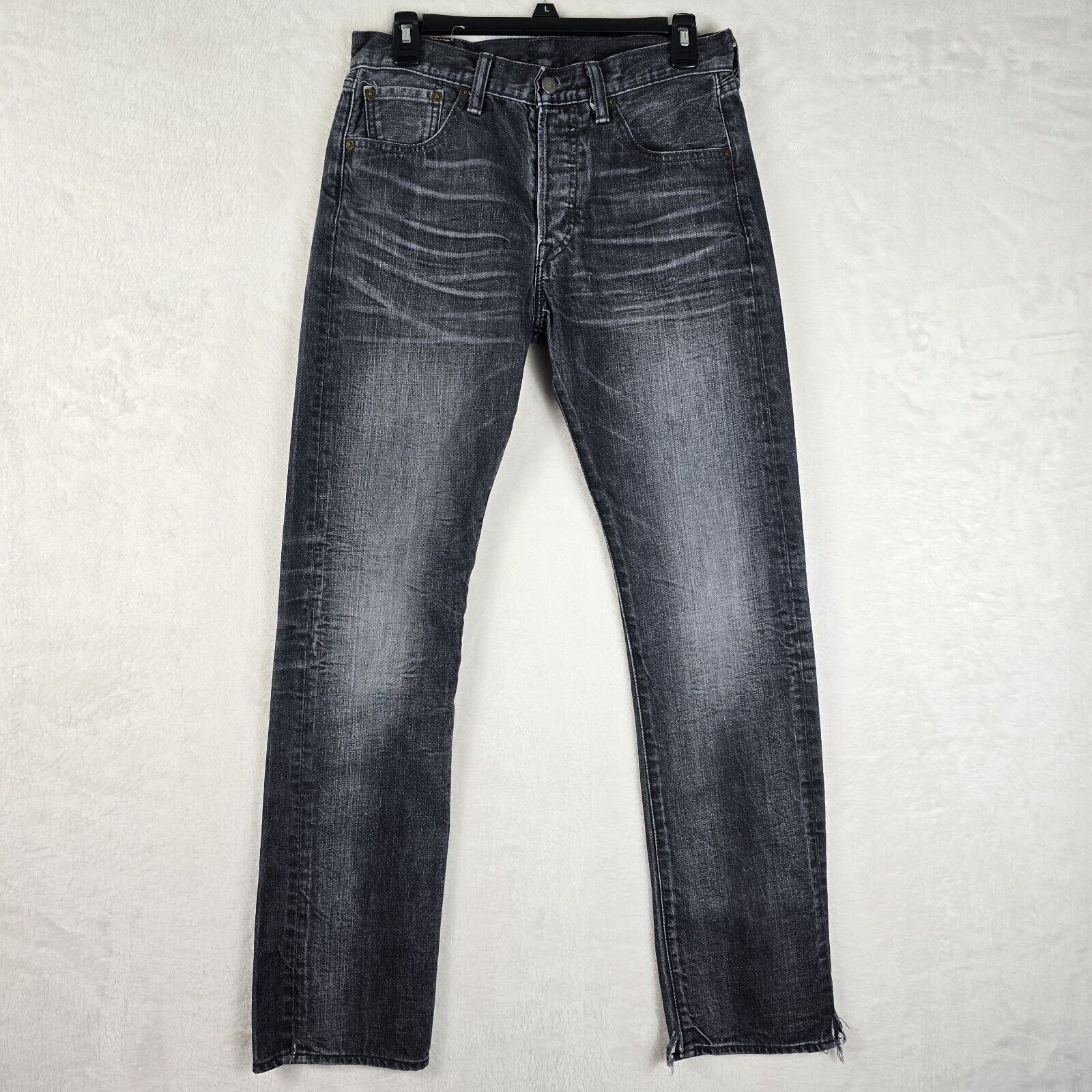 Levi's Levis Jeans Mens 29x32 Black 501 Straight Button Fly Size US 29 - 2 Thumbnail