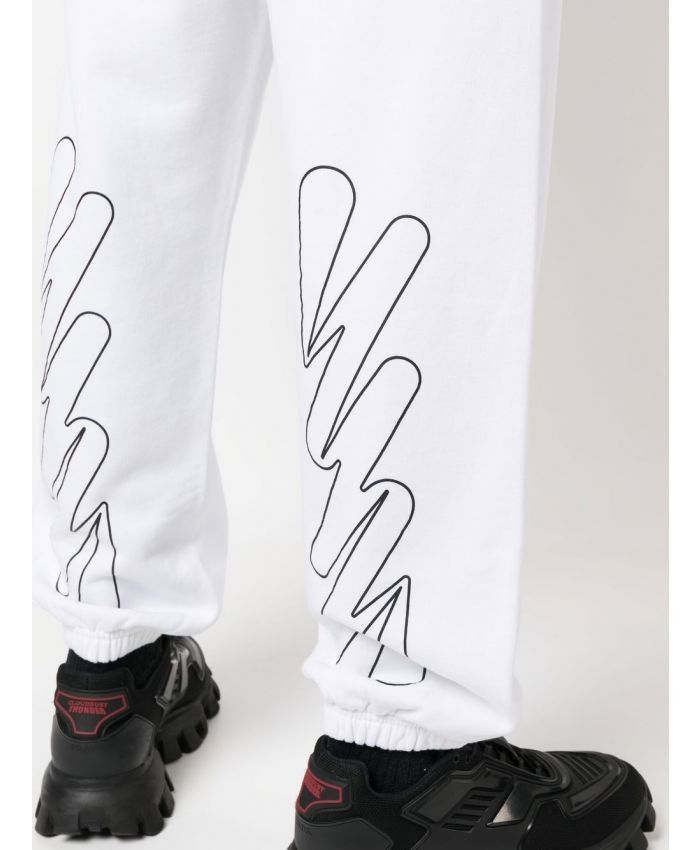 Off-White o1gr1nt0125 Wave Outl Diag Slim Sweatpant in White Size US 32 / EU 48 - 5 Thumbnail