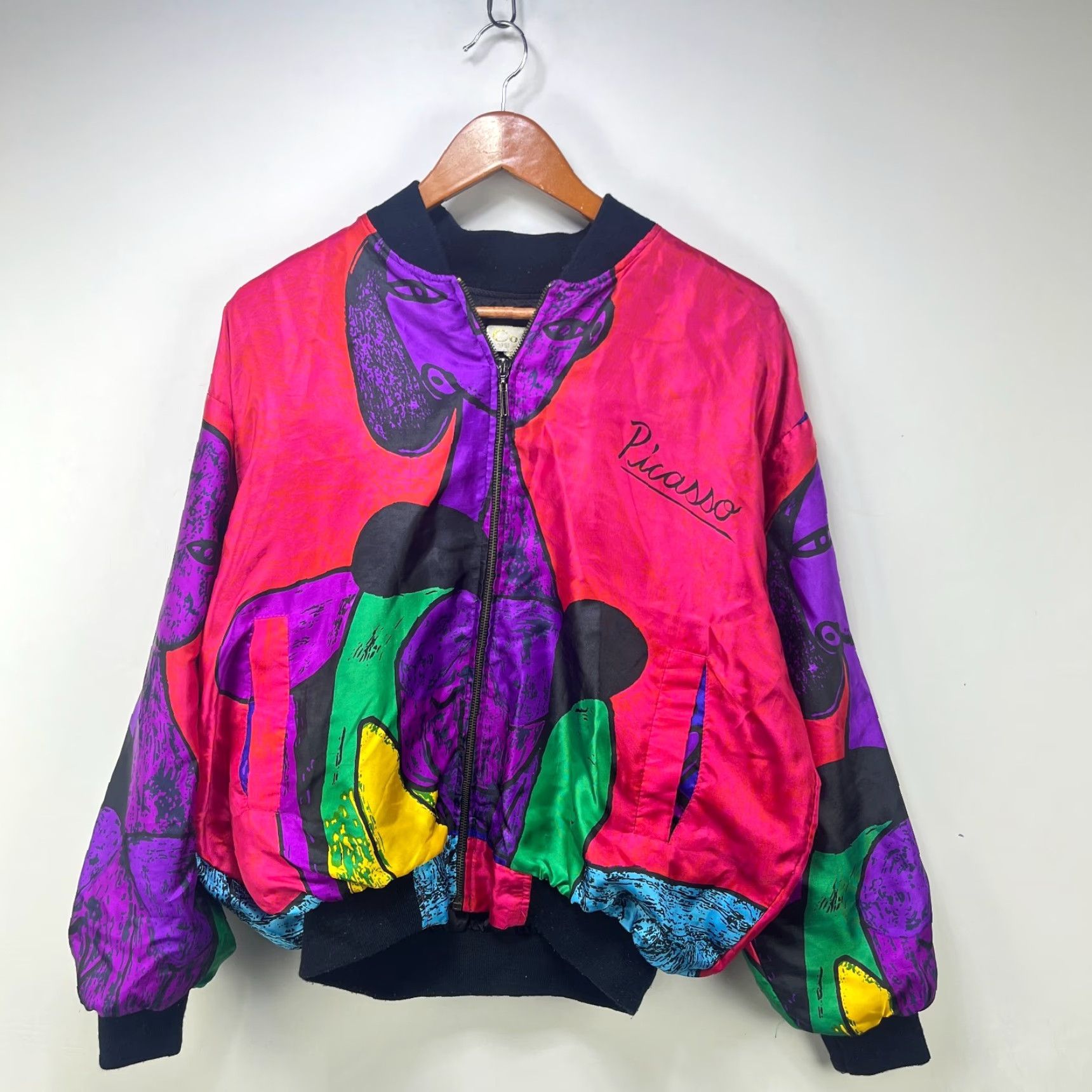Vintage VINTAGE Picasso Windbreaker Jacket M Blue 90s Windbreaker Mens Size US M / EU 48-50 / 2 - 2 Thumbnail