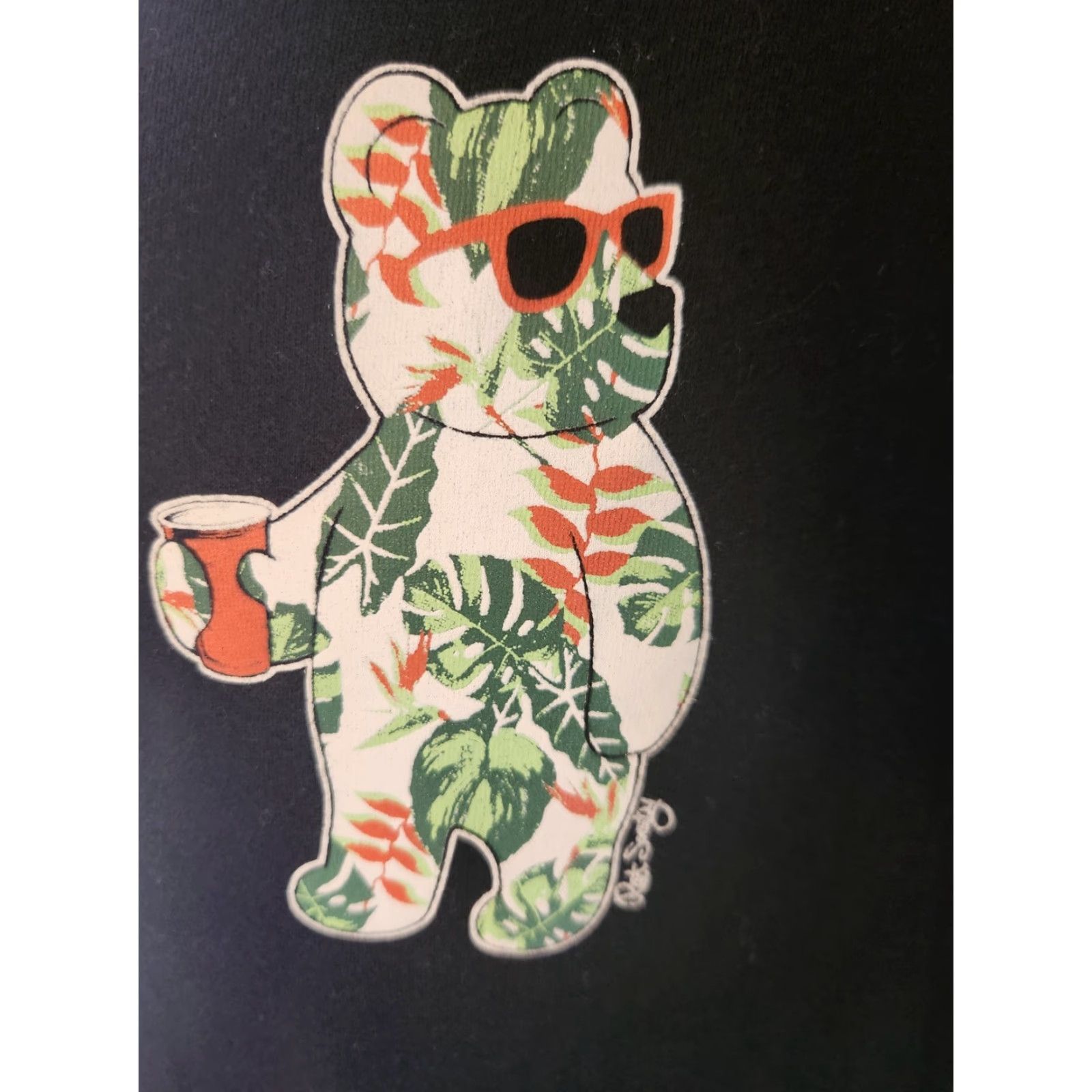 Vintage Riot Society Mens L Black T-Shirt Logo Leaf Bear W/Red Solo Cup Shirt Regular Adult Large Black Logo Mens Size US L / EU 52-54 / 3 - 2 Thumbnail