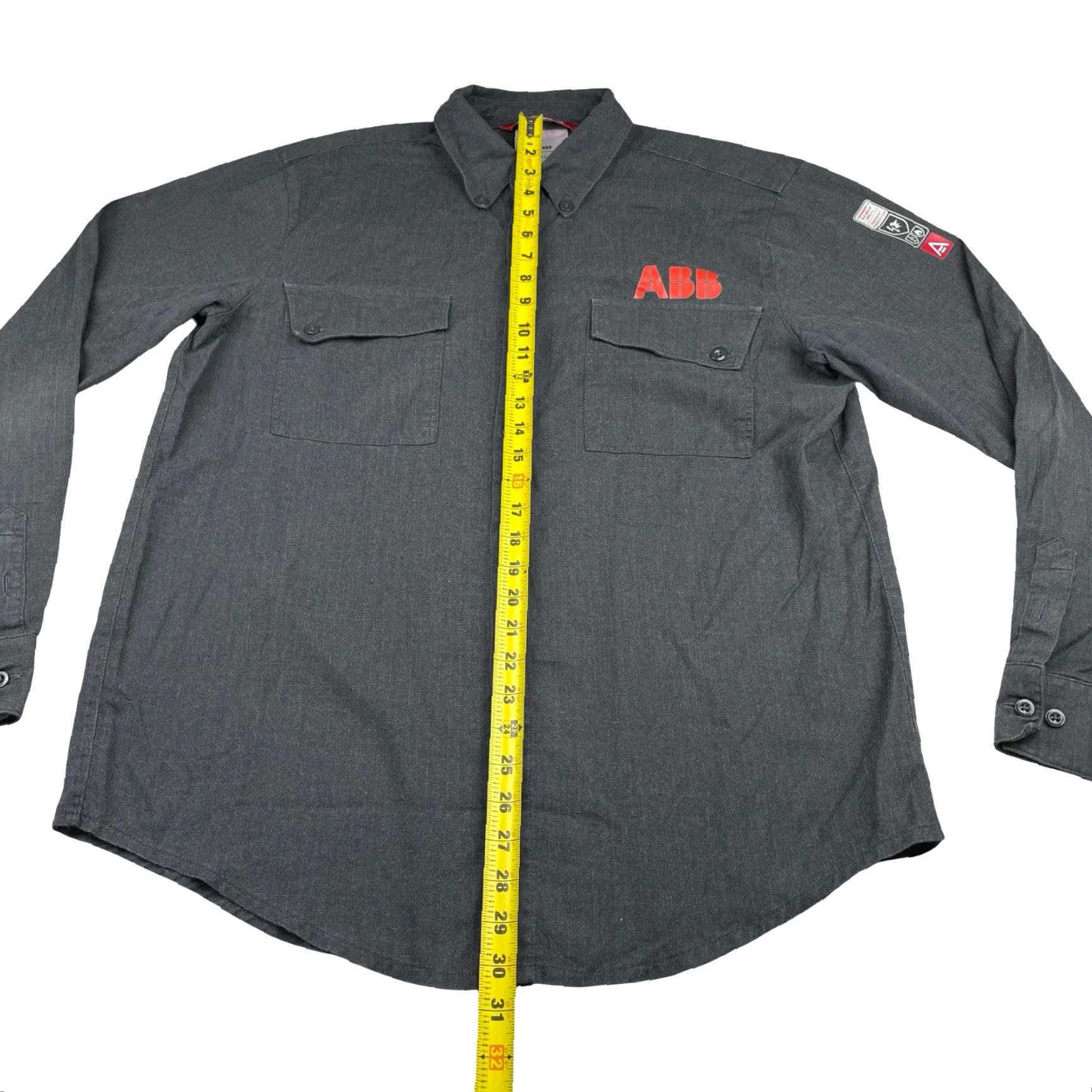 Vintage Strata Men's SFX302 FR ARC Rated Work Shirt Large Gray Size US L / EU 52-54 / 3 - 7 Thumbnail