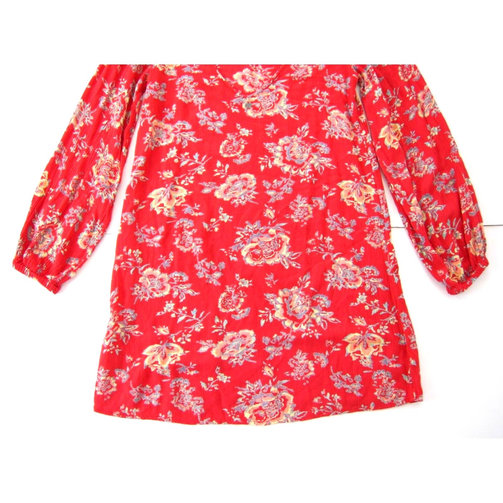 Billabong Billabong Tunic Shirt Smock Dress M Pink Floral 100% Rayon Long Sleeve Women's Size M / US 6-8 / IT 42-44 - 6 Thumbnail