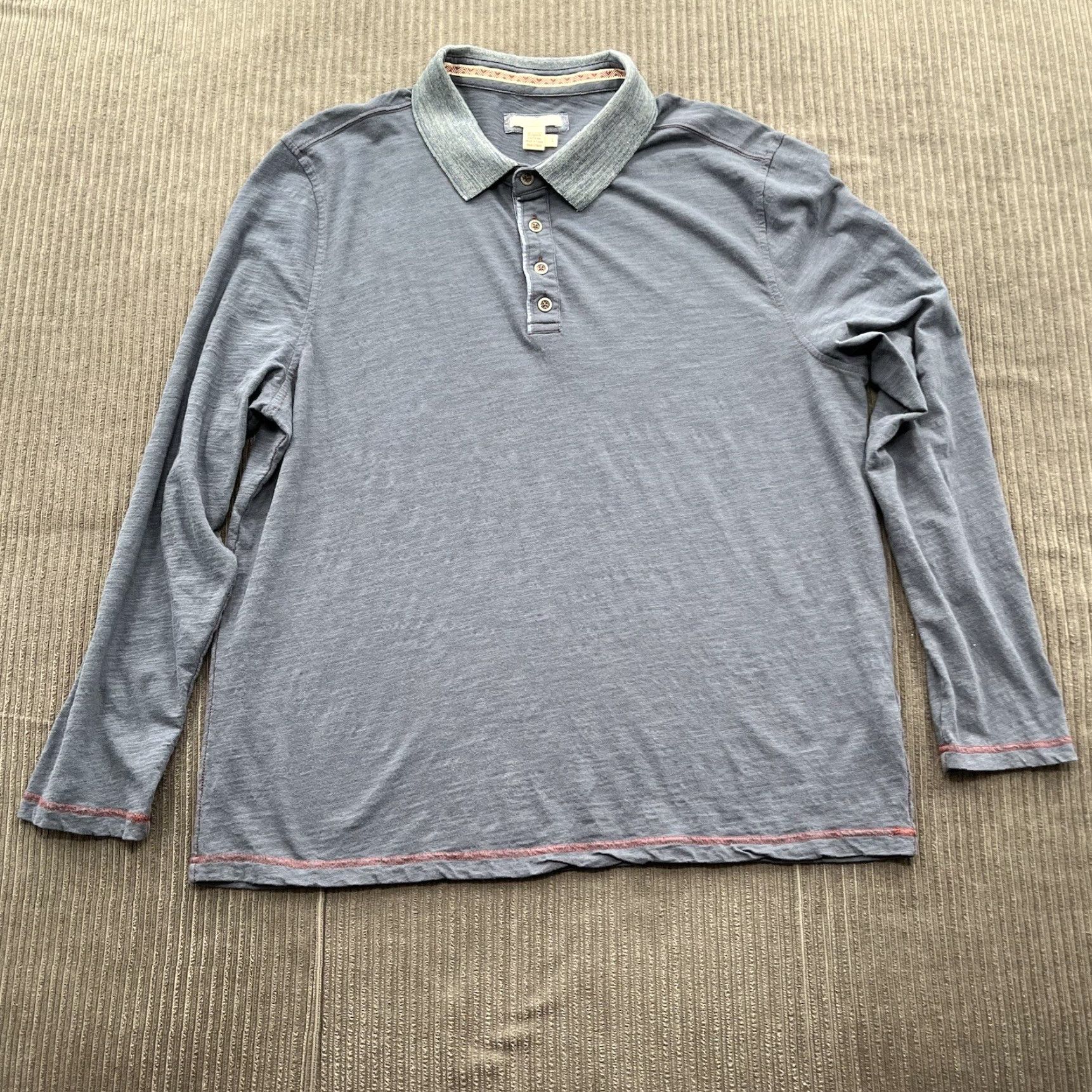 Carbon2Cobalt Carbon 2 Cobalt Men Henley Shirt Long Sleeve Blue Cotton Size L Casual Shirt Size US L / EU 52-54 / 3 - 2 Thumbnail