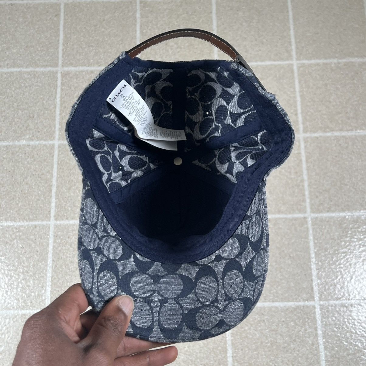 Coach COACH ALLOVER SIGNATURE LOGO JACQUARD BASEBALL CAP HAT Blue Size ONE SIZE - 3 Thumbnail