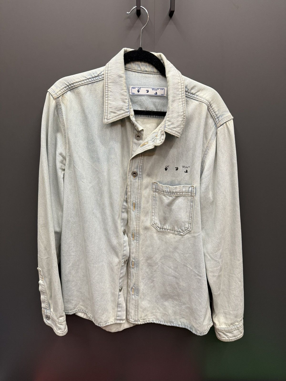 Off-White Off White Marker Arrows Light Denim Shirt Size US M / EU 48-50 / 2 - 2 Thumbnail