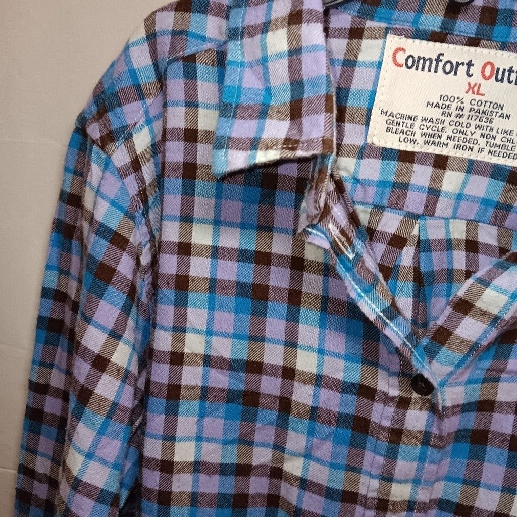 Comfort Colors Comfort Outfitters, ladies Flannel shirt, Size XL,euc Size XL / US 12-14 / IT 48-50 - 5 Thumbnail