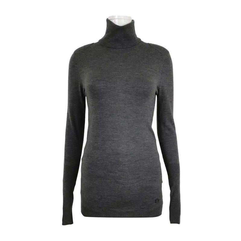 Burberry Burberry Gray Wool Blend Monogram Knit Top Size S / US 4 / IT 40 - 1 Thumbnail