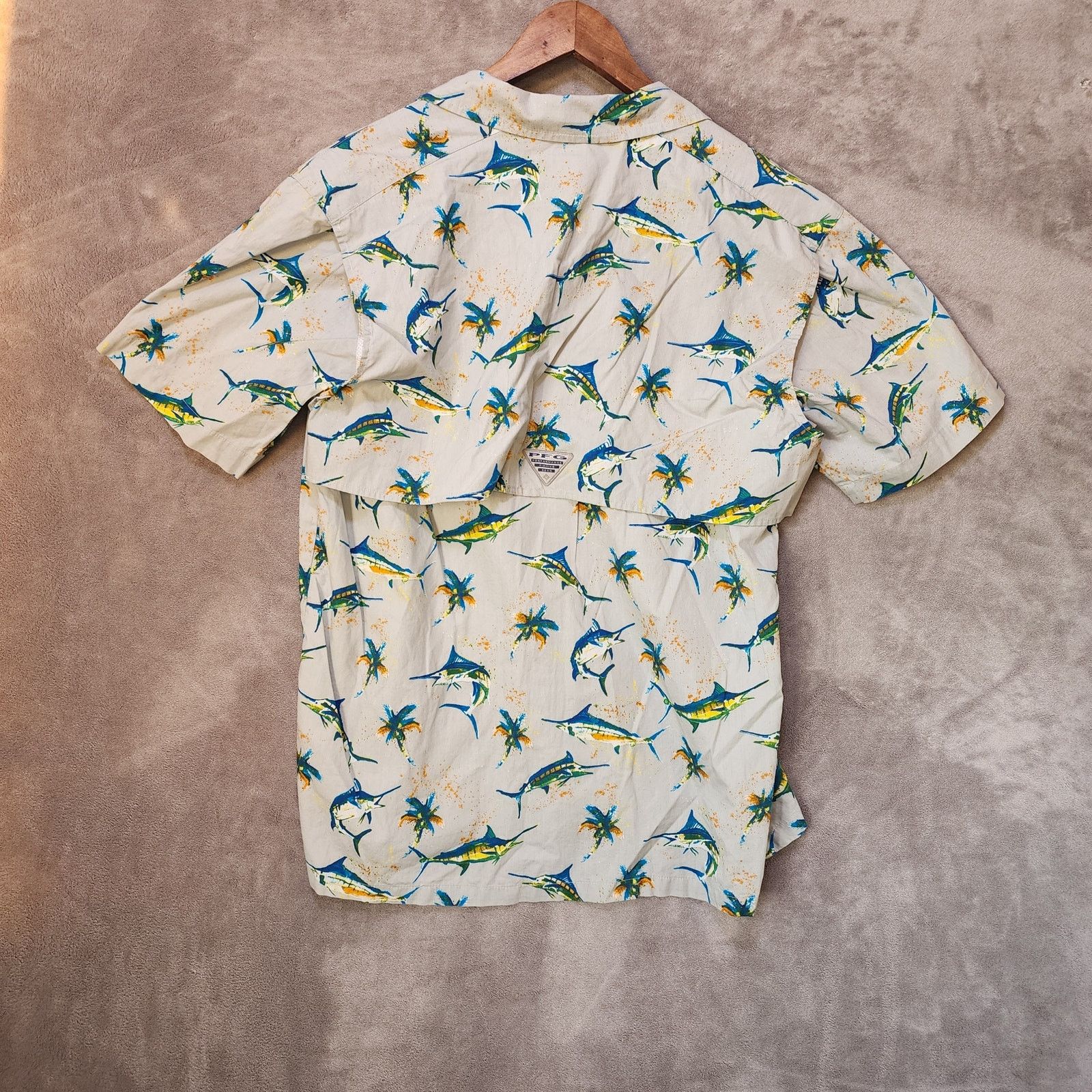 Columbia Columbia PFG Men's Small Grey Vented Merlin Print SS Shirt Size US S / EU 44-46 / 1 - 2 Thumbnail