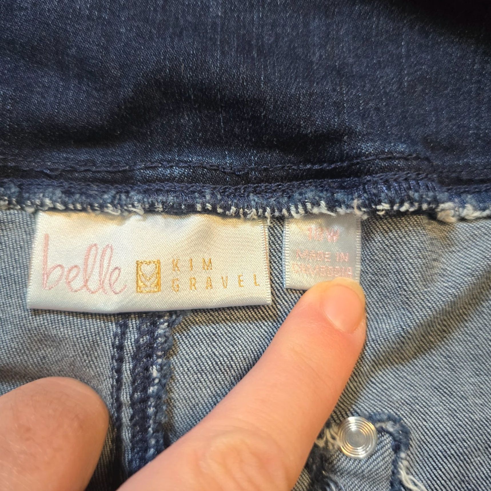 Vintage Belle Kim Gravel Jeans Womens Size 18 Blue Denim Flare Leopard Pull On Casual Size 40" / US 18 - 4 Thumbnail