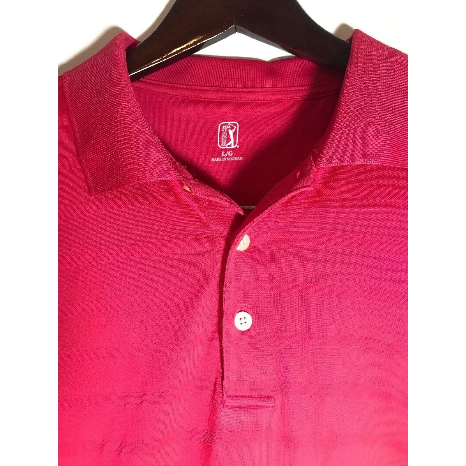 PGA Tour Large PGA Tour Dark Pink Men's Polo Shirt Golf Short Shirt S Size US L / EU 52-54 / 3 - 2 Thumbnail