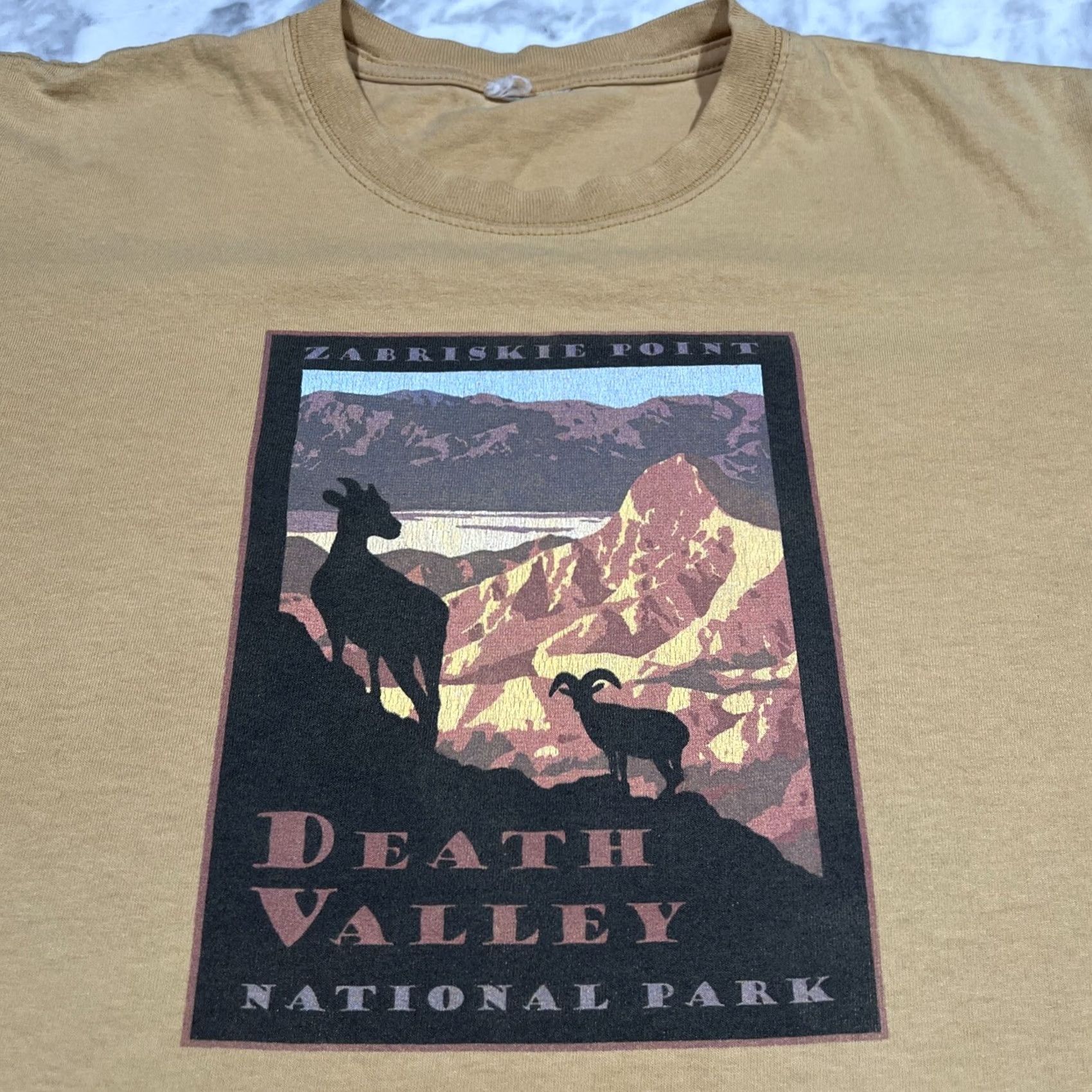 Vintage Zabriskie Point Death Valley National Park T Shirt Large Tan Cotton Crew Neck Short Sleeve Men Regular Fit No Tags See Photos Graphic Print NP Theme Size US L / EU 52-54 / 3 - 2 Thumbnail