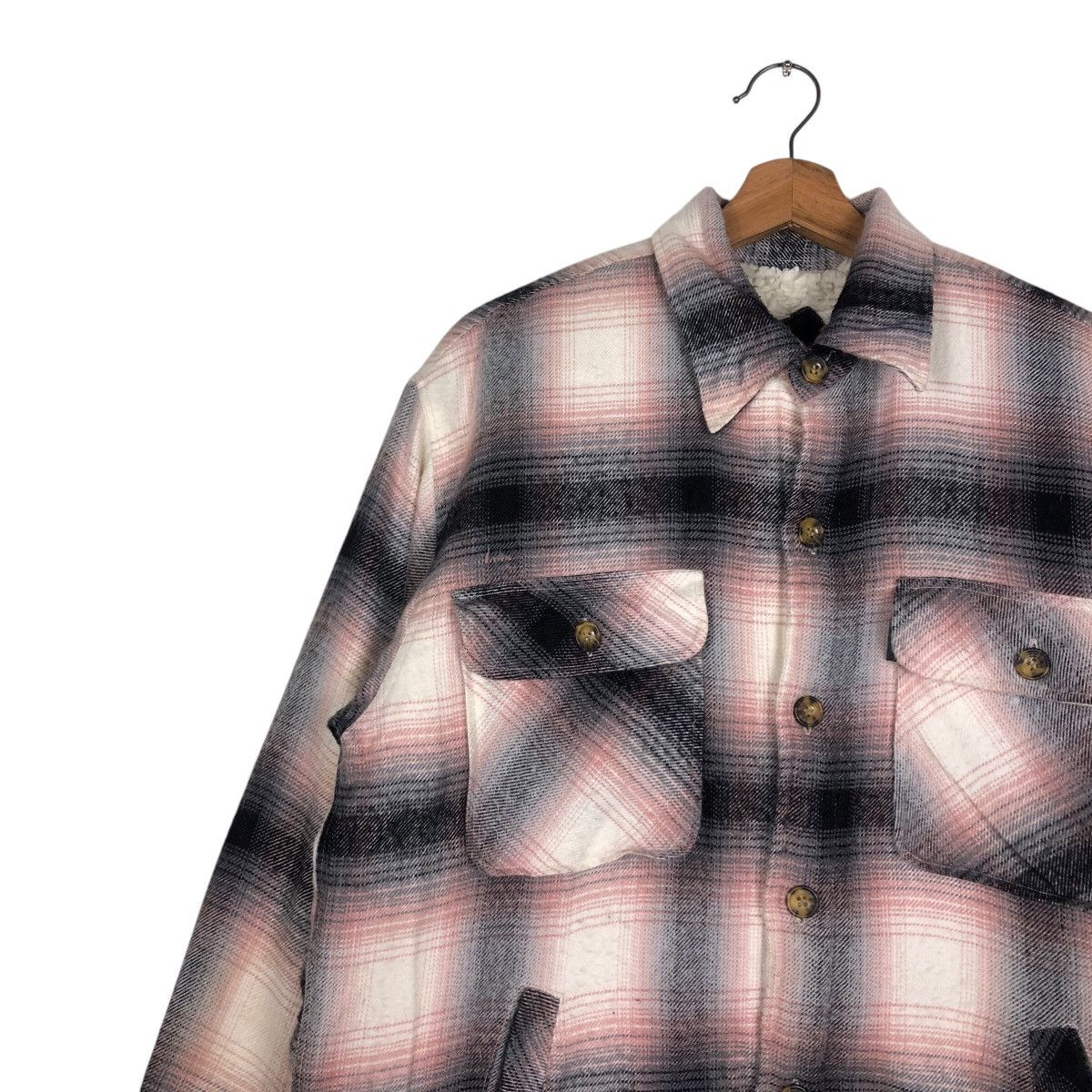 Japanese Brand 📌Vintage Chore Work Flannel Jacket Button Bayleaf Size US M / EU 48-50 / 2 - 8 Thumbnail