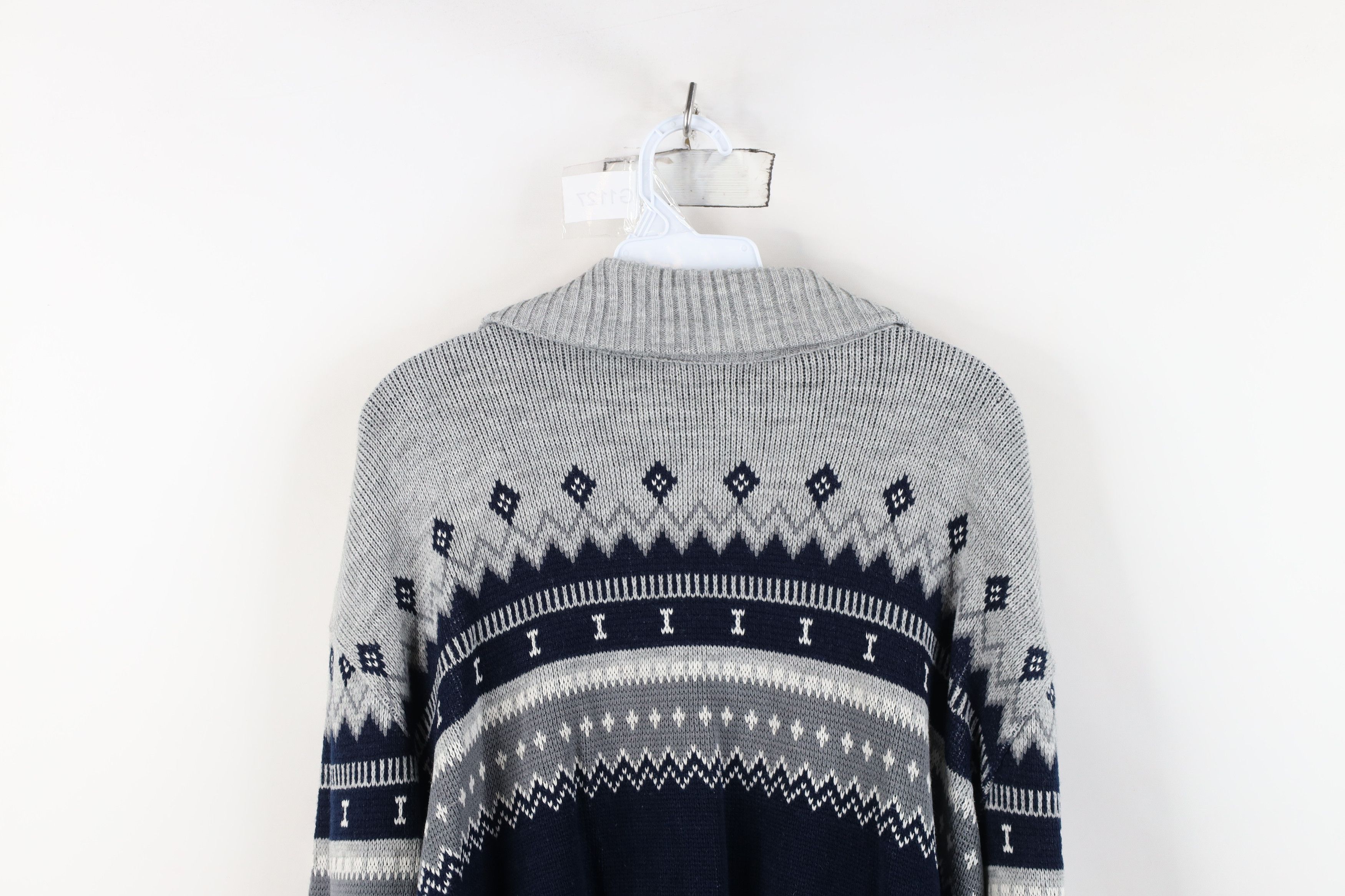 Vintage Vintage 70s Streetwear Fair Isle Full Zip Cardigan Sweater Size US XXL / EU 58 / 5 - 14 Thumbnail