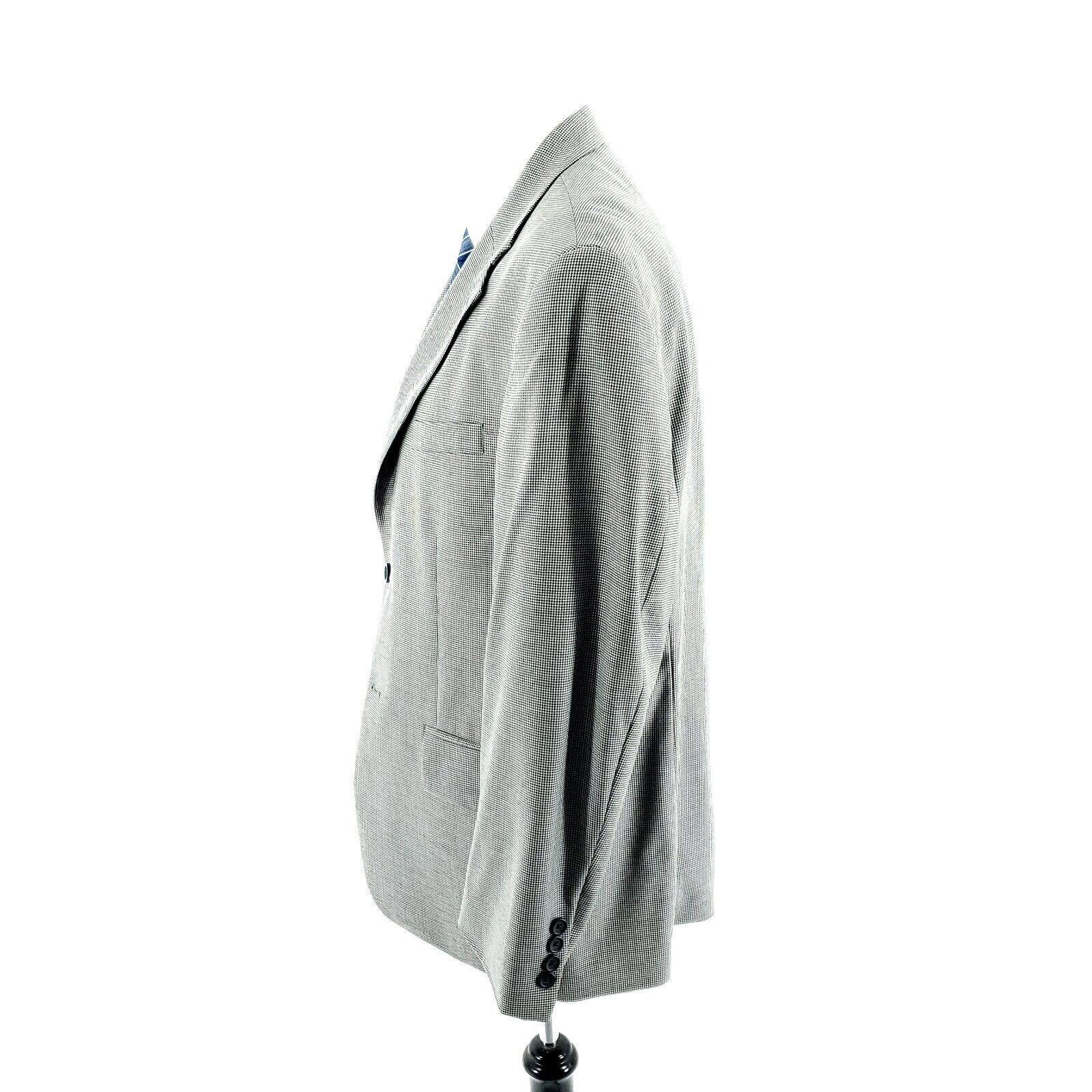 Nautica Nautica Wool 2 Button Sport Coat 44R Gray Beige Green Hounds Size 44R - 4 Thumbnail