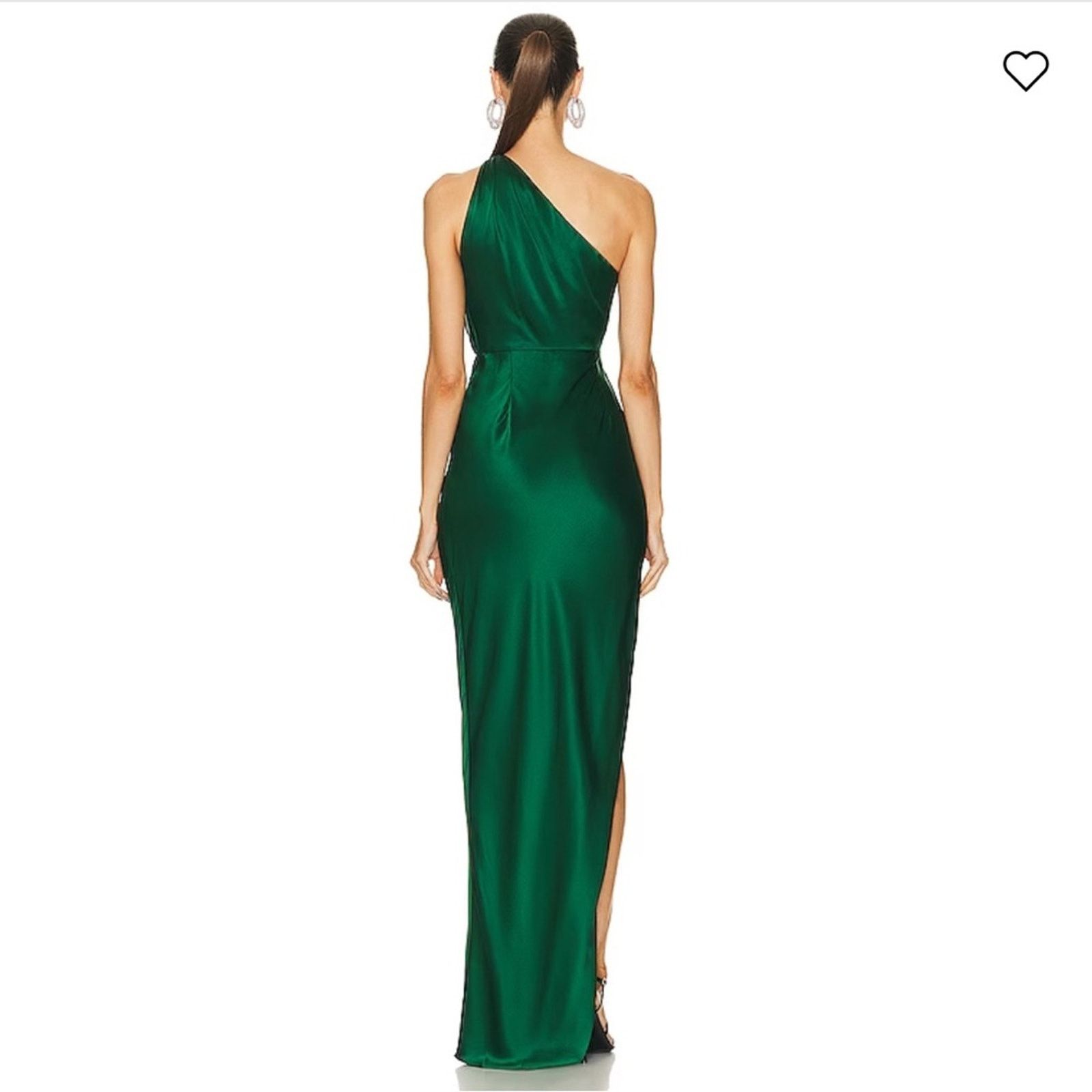 Other THE SEI Asymmetric One Shoulder Drape Silk Gown Pine Green 4 Size S / US 4 / IT 40 - 3 Thumbnail