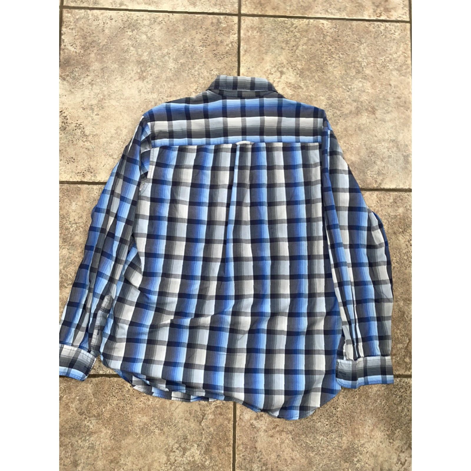 Lucky Brand Lucky Brand Dungarees America Too Tough To Die Plaid Button-Down Shirt Mens M Blue Shirt Size US M / EU 48-50 / 2 - 2 Thumbnail