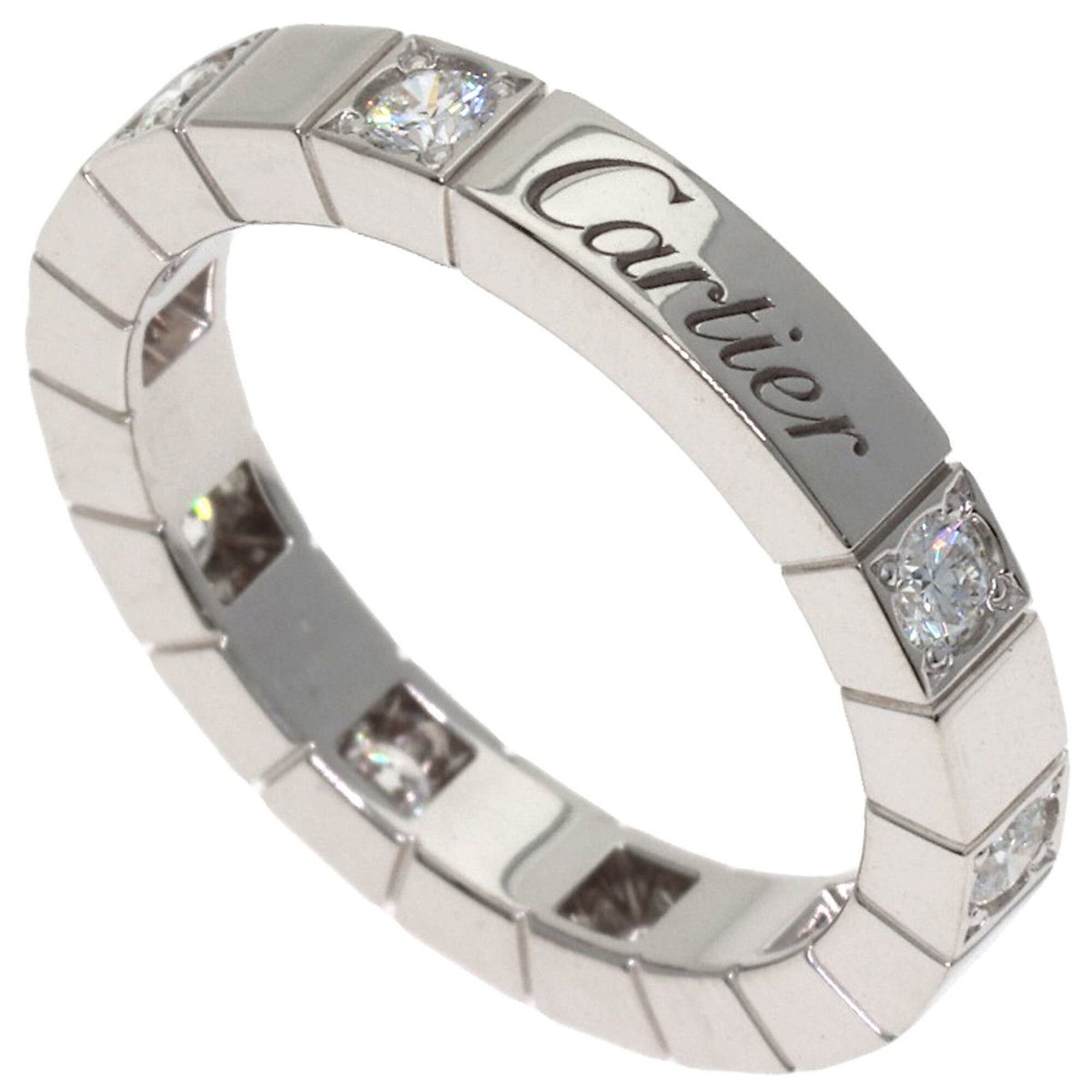 Cartier Cartier Lanieres Half Diamond Ring #49, 18K White Gold, Women's. Size ONE SIZE - 1 Thumbnail