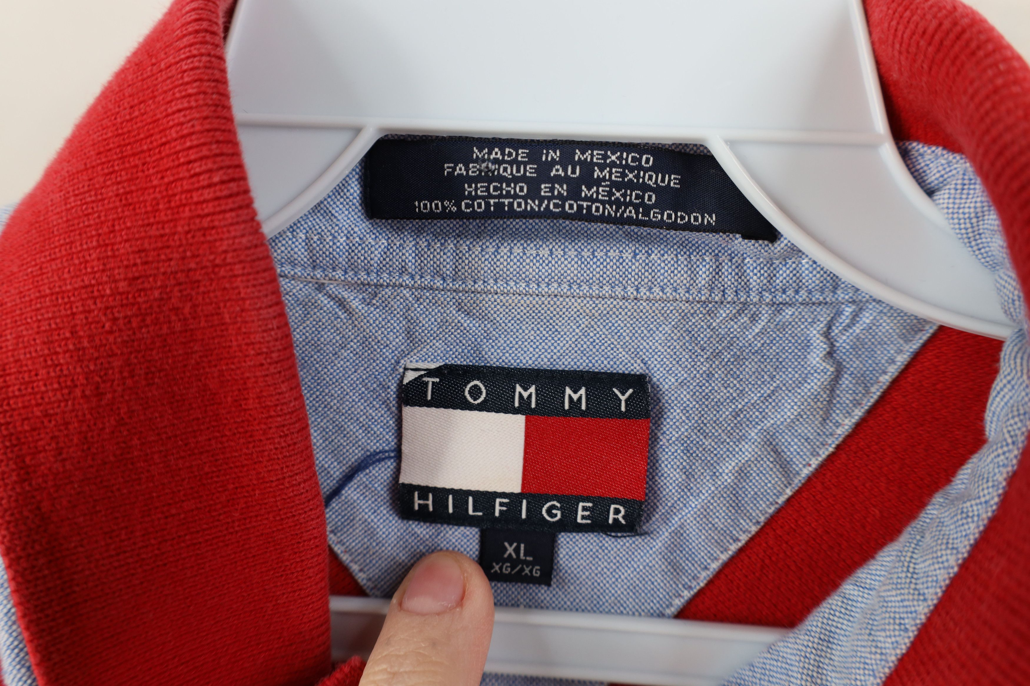 Tommy Hilfiger Vintage 90s Tommy Hilfiger Pique Cotton Knit Golf Polo Red Size US XL / EU 56 / 4 - 8 Thumbnail