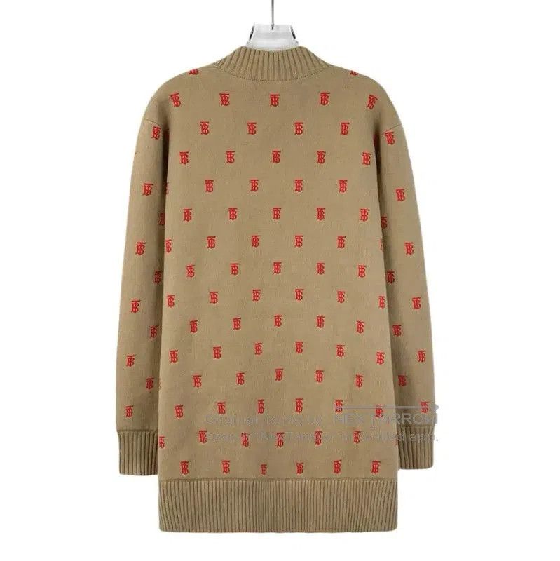 Burberry Burberry Wool Cardigan in Brown with Logo. Size L / US 10 / IT 46 - 2 Thumbnail