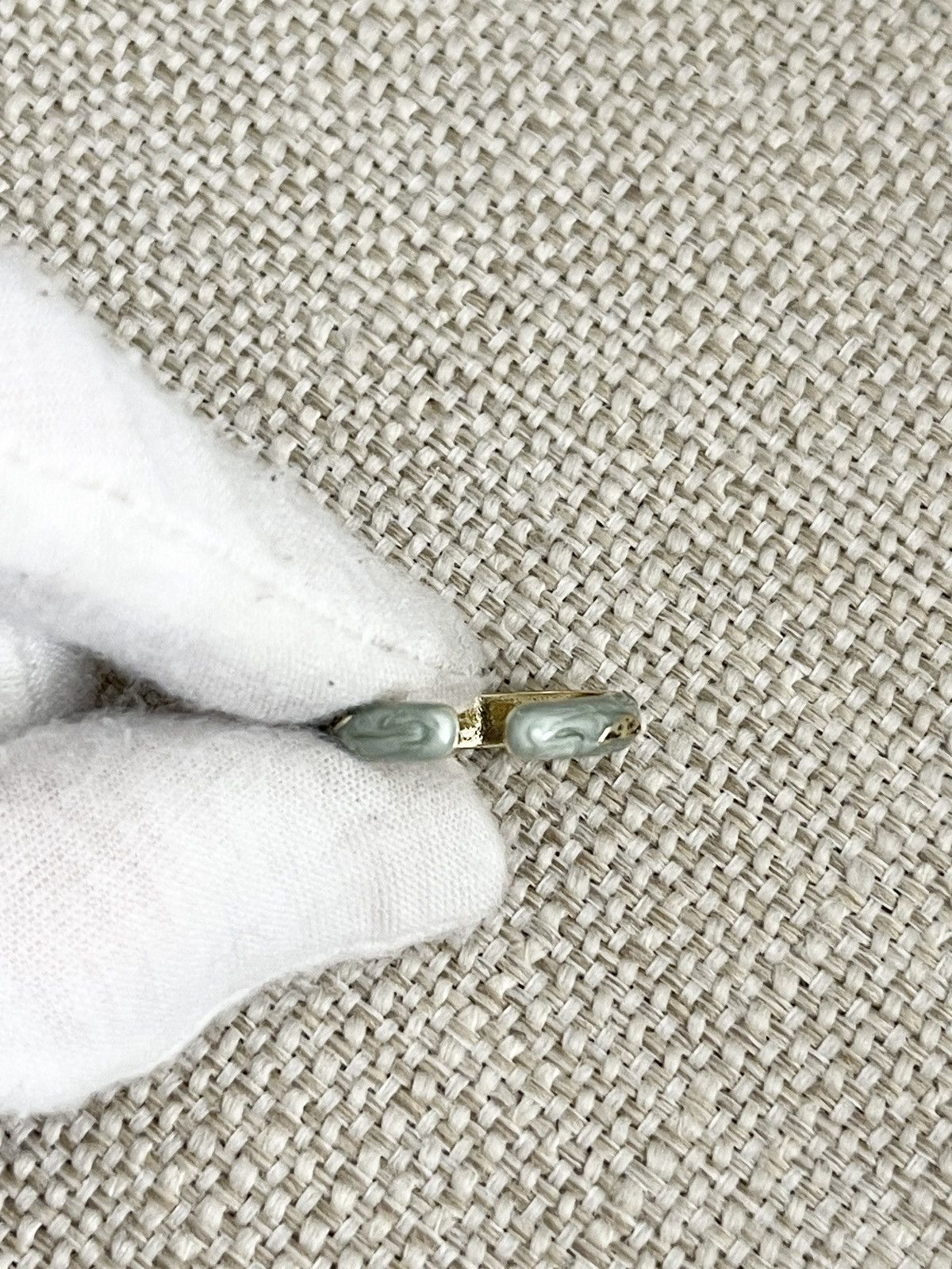 Japanese Brand × Vintage STEAL! Japan Green Goldstone Ring Size ONE SIZE - 5 Thumbnail
