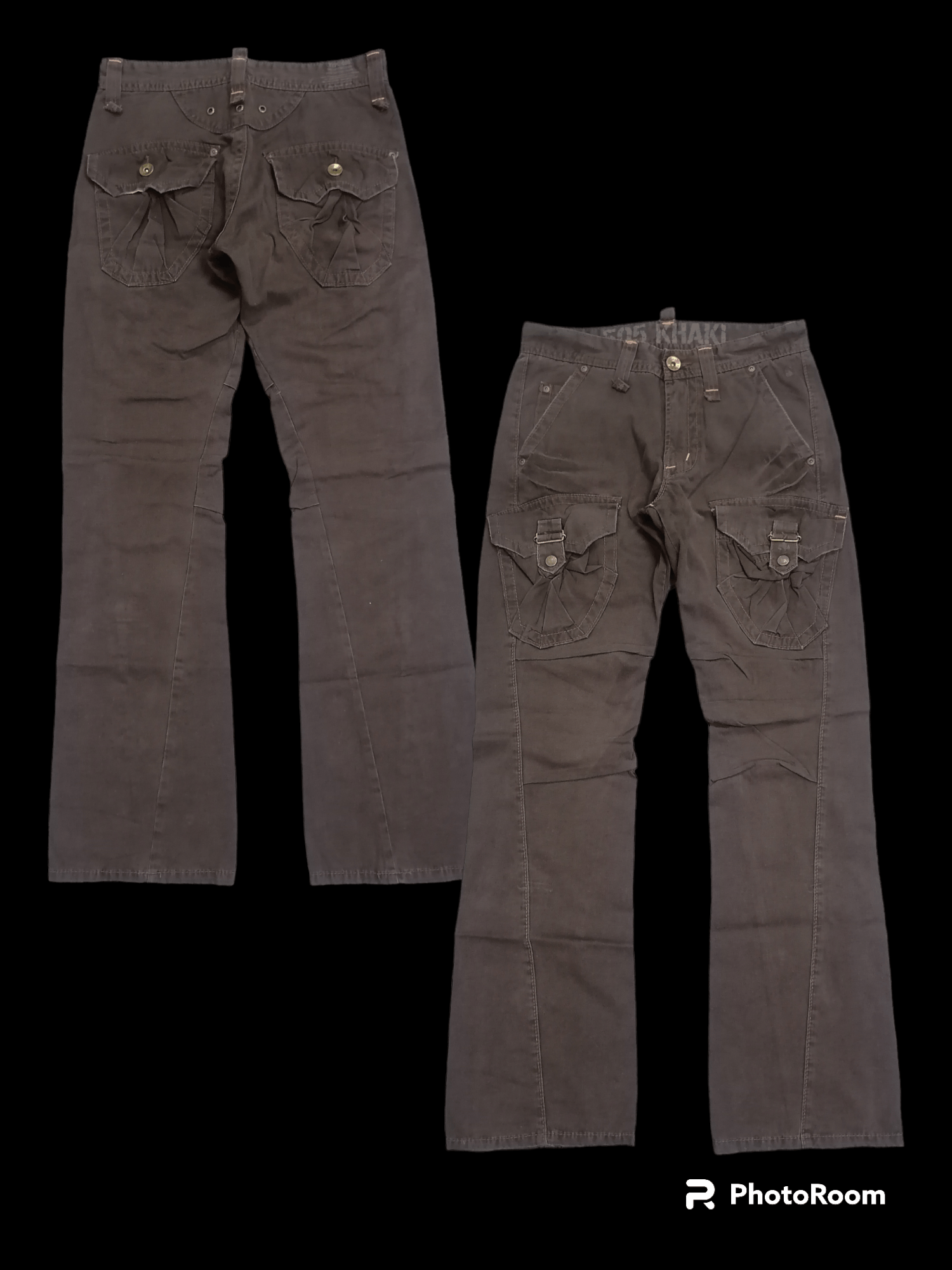 image of If Six Was Nine Flare Edwin 505 Khaki Front Pocket Pants in Dark Brown, Men's (Size 29)