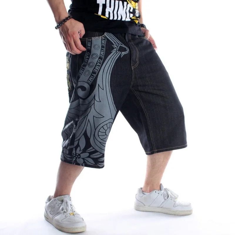 Japanese Brand × Jean Hip Hop Printed Embroidery Jorts Size US 38 / EU 54 - 3 Thumbnail