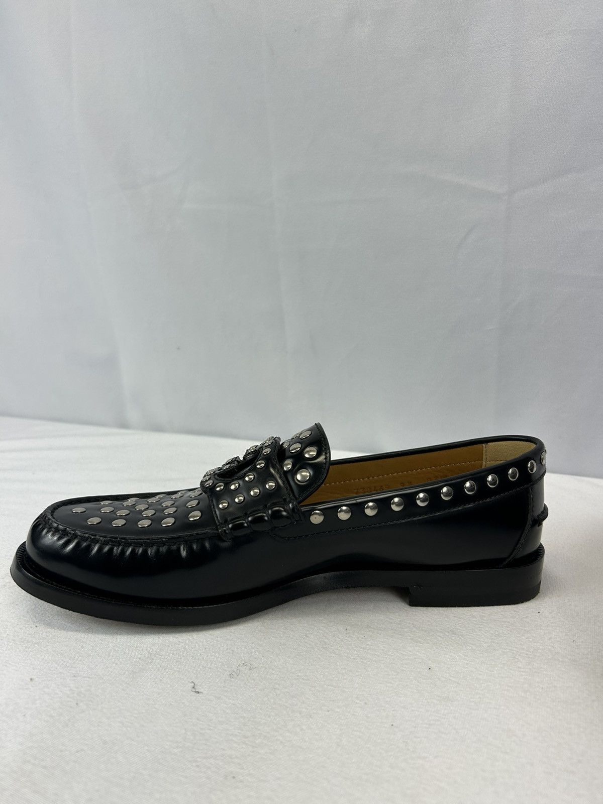Gucci GUCCI Studded Interlocking G Leather Loafers Size US 10.5 / EU 43-44 - 2 Thumbnail