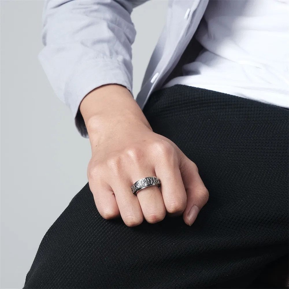 Other Norse Viking Runes Amulet Spinner Ring Streetwear Gift Size ONE SIZE - 2 Thumbnail