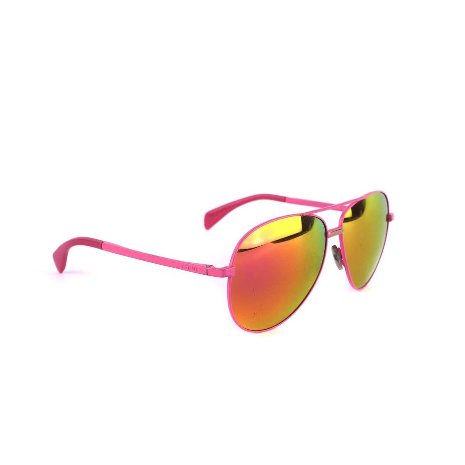 image of VTG Celine Paris Polarized Mirror Pink Aviator Sunglasses, Women's