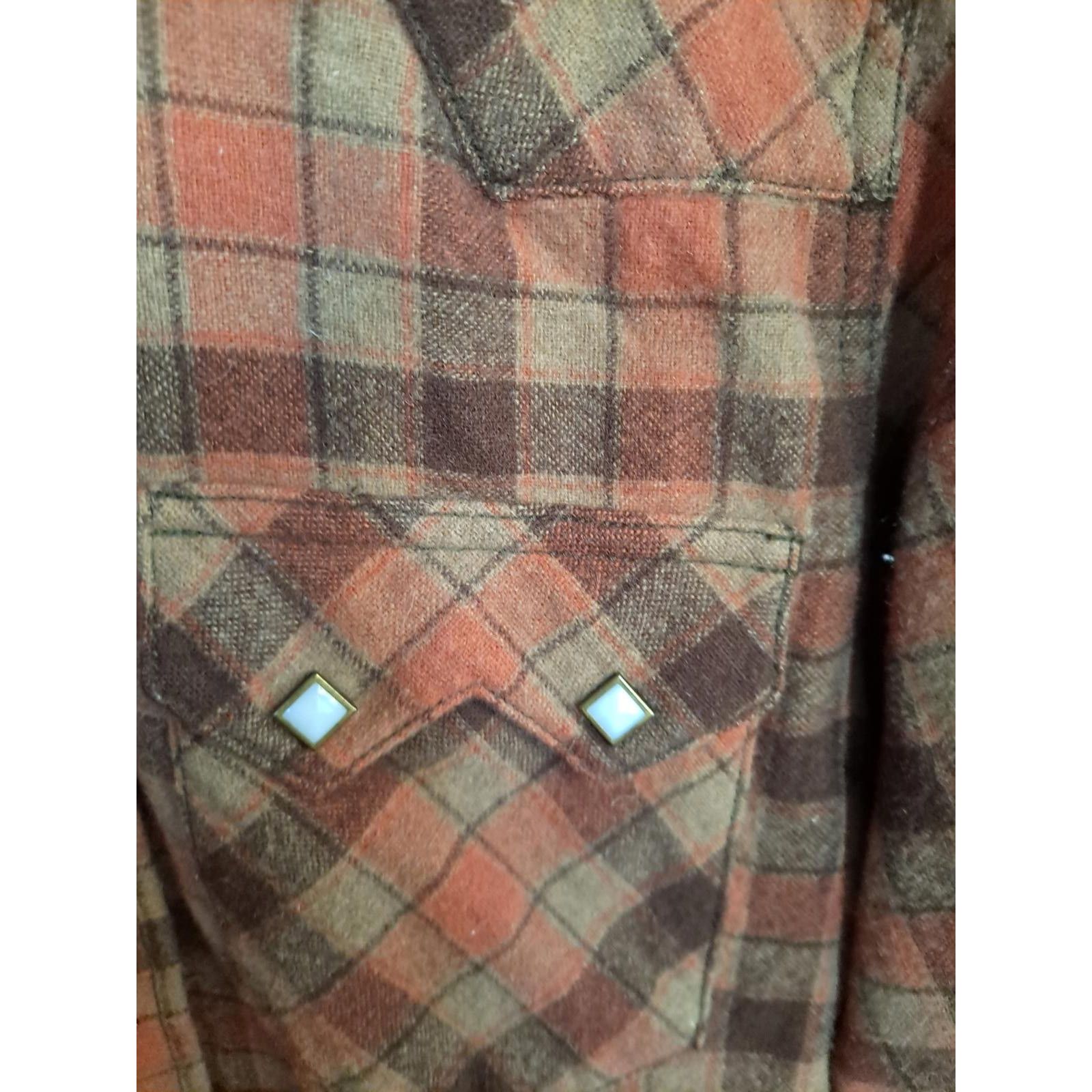 Other Kurtz Long Sleeve Plaid Snap Up Wool Blend Shirt Size Large Size US L / EU 52-54 / 3 - 2 Thumbnail