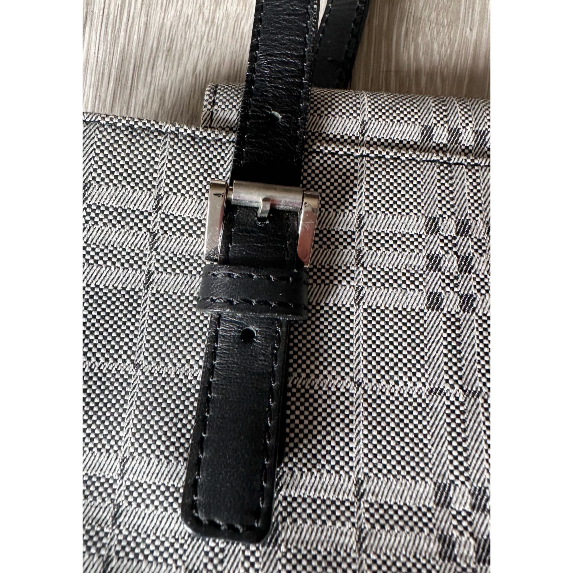 Burberry Burberry Gray Nova Check Satchel/ Tote with Black Leather B Size ONE SIZE - 18 Thumbnail