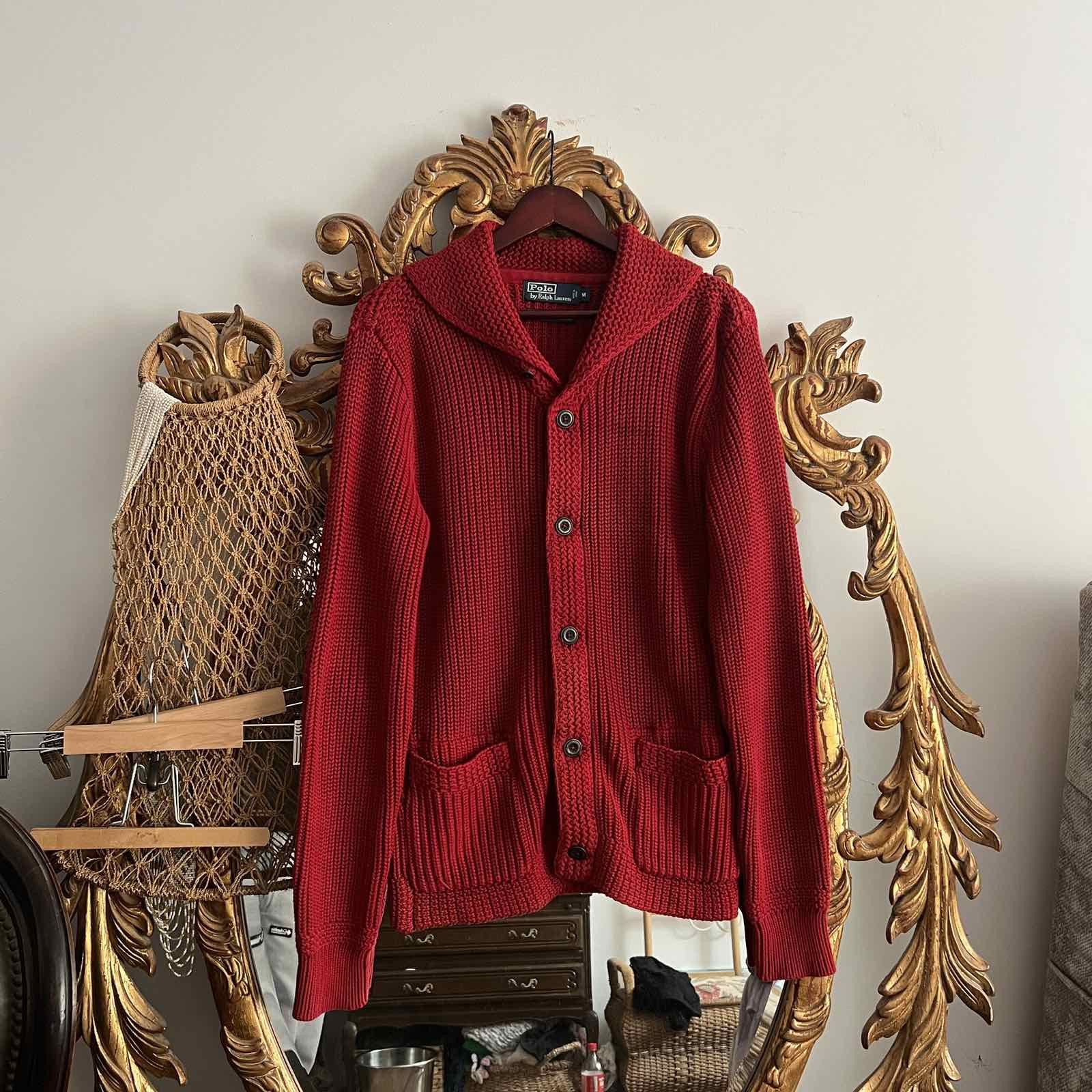 Polo Ralph Lauren Polo Ralph Lauren Red Knit Sweater Sz M Size US M / EU 48-50 / 2 - 1 Thumbnail