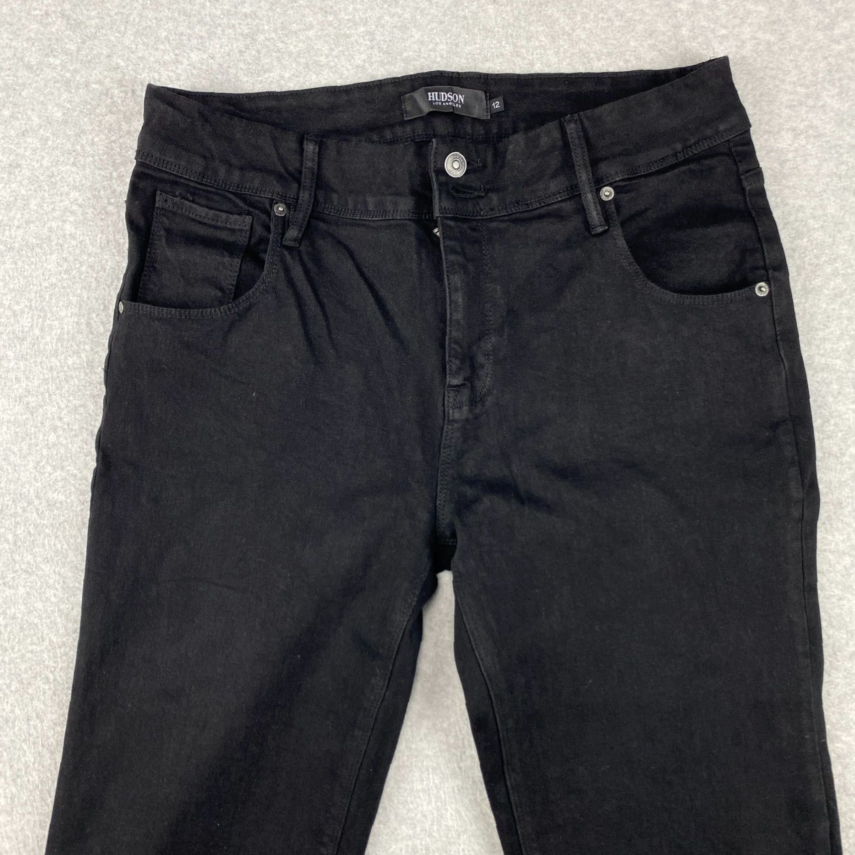 Hudson Hudson Jeans Womens 12 Black Slim Straight Leg Stretch Denim Pockets 5-Pocket Design Modern Size 34" / US 12 / IT 48 - 3 Thumbnail