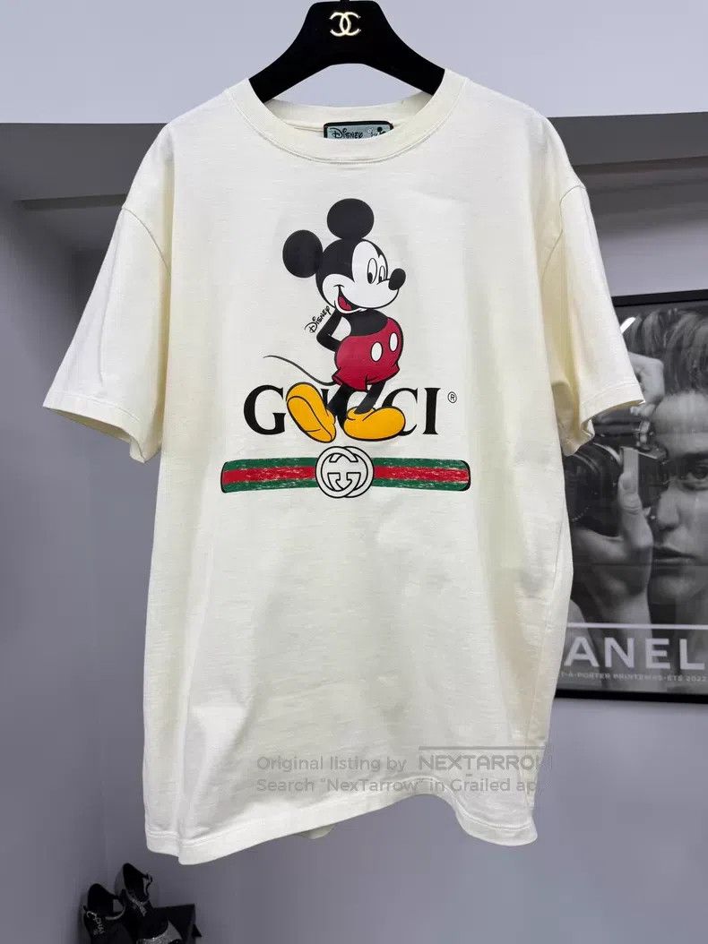 Gucci Gucci White Mickey print short-sleeved T-shirt Size US S / EU 44-46 / 1 - 1 Thumbnail