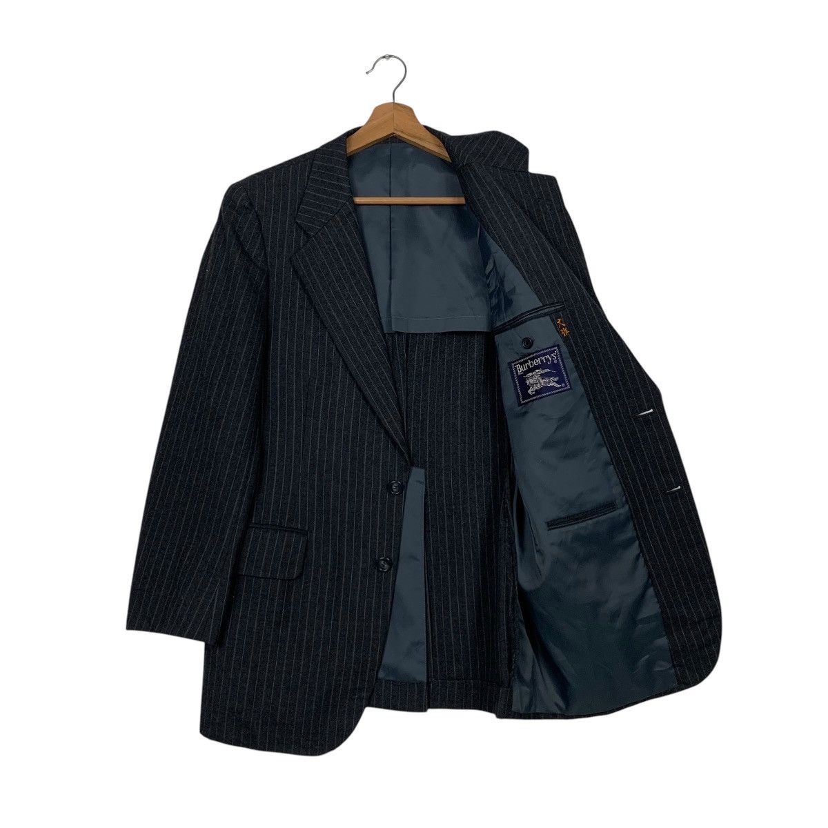 Burberry Vintage 90’s BURBERRYS Wool Striped Suit Jacket #2536-C114 Size 40R - 8 Thumbnail