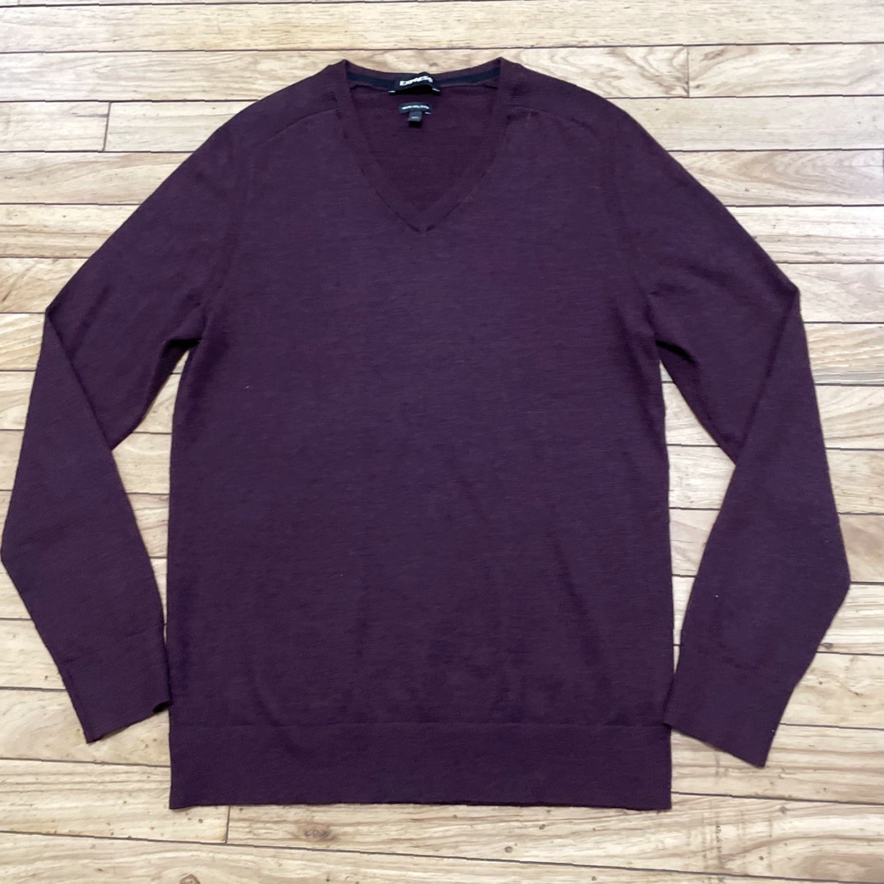 Express Express Mens Small Merino Wool Sweater Burgundy Maroon Red LS V Neck Preppy S Shirt Mens Size US S / EU 44-46 / 1 - 2 Thumbnail