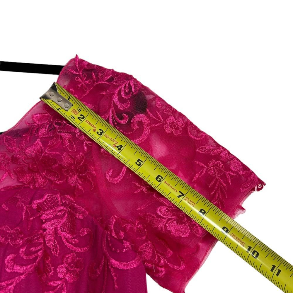 Designer Pink Lace Rhinestone Mother of The Bride Dress 10 Size L / US 10 / IT 46 - 9 Thumbnail