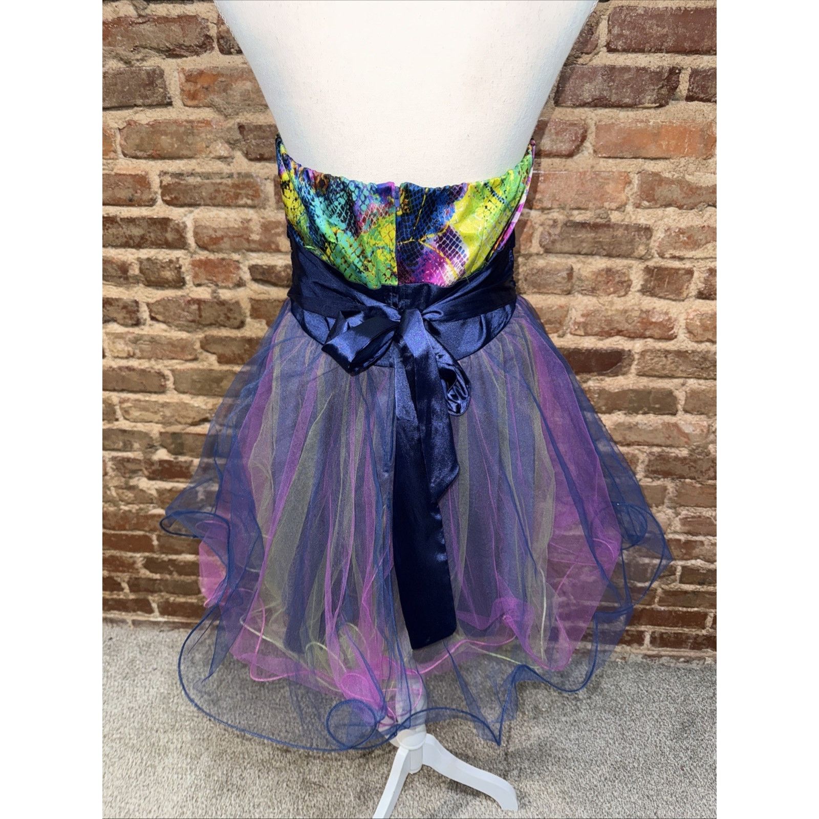 Other Strapless Multi Color Animal Print Tulle party dress Sz 13 Size XL / US 12-14 / IT 48-50 - 5 Thumbnail